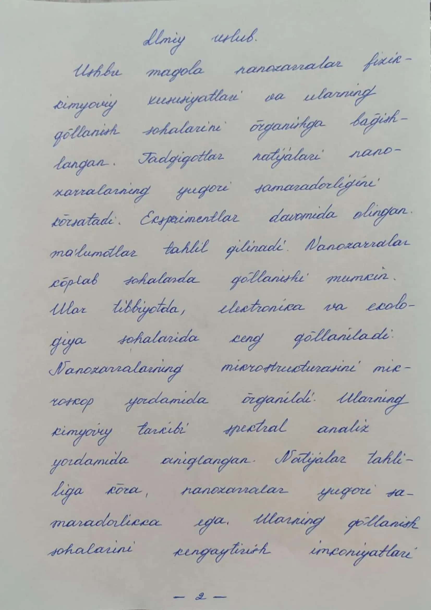 Nutq uslublarining har bir turiga matnlar (qo'l yozma) 3