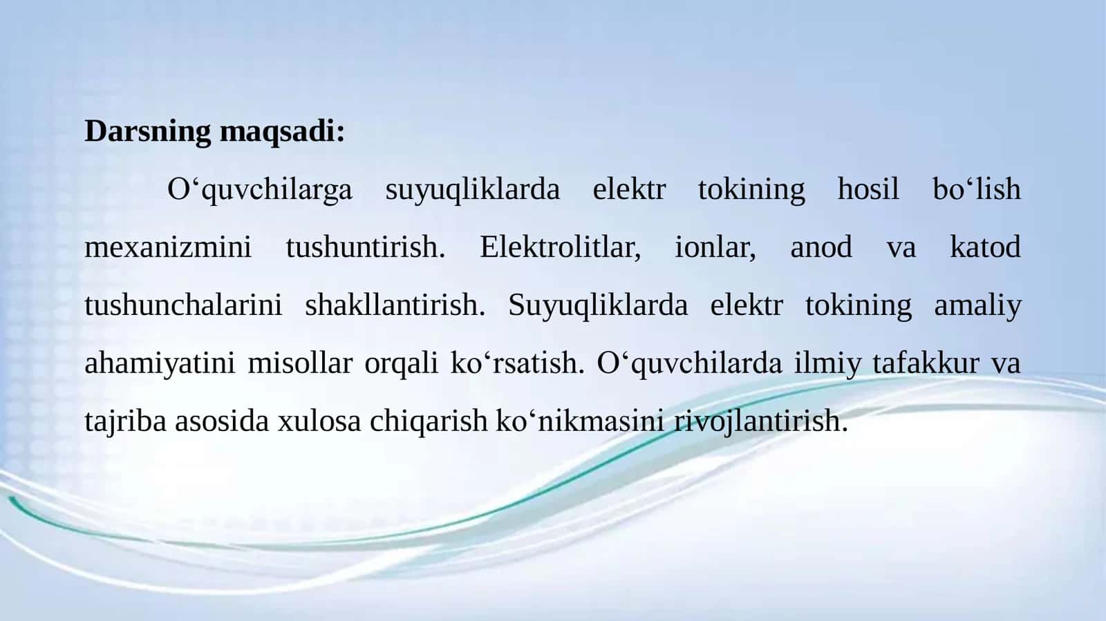 Suyuqliklarda elektr toki 3