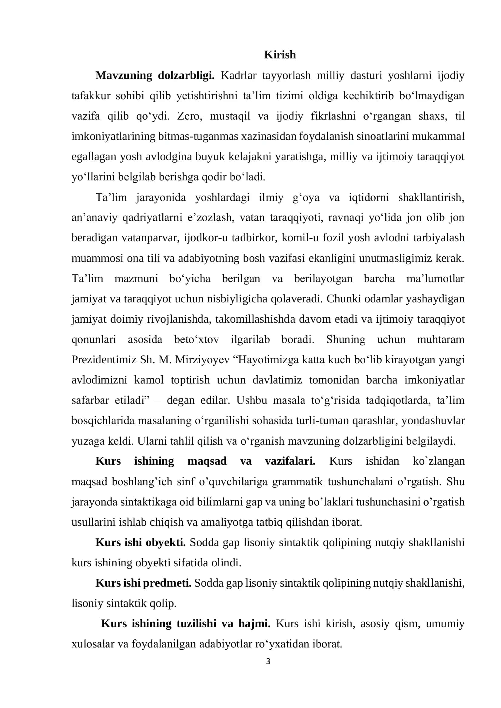 Sodda gap lisoniy sintaktik qolipining nutqiy voqealanishi 3