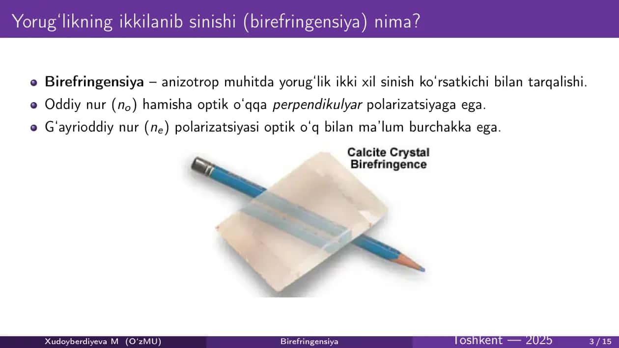 Yorug‘likning ikkilanib sinishi 3