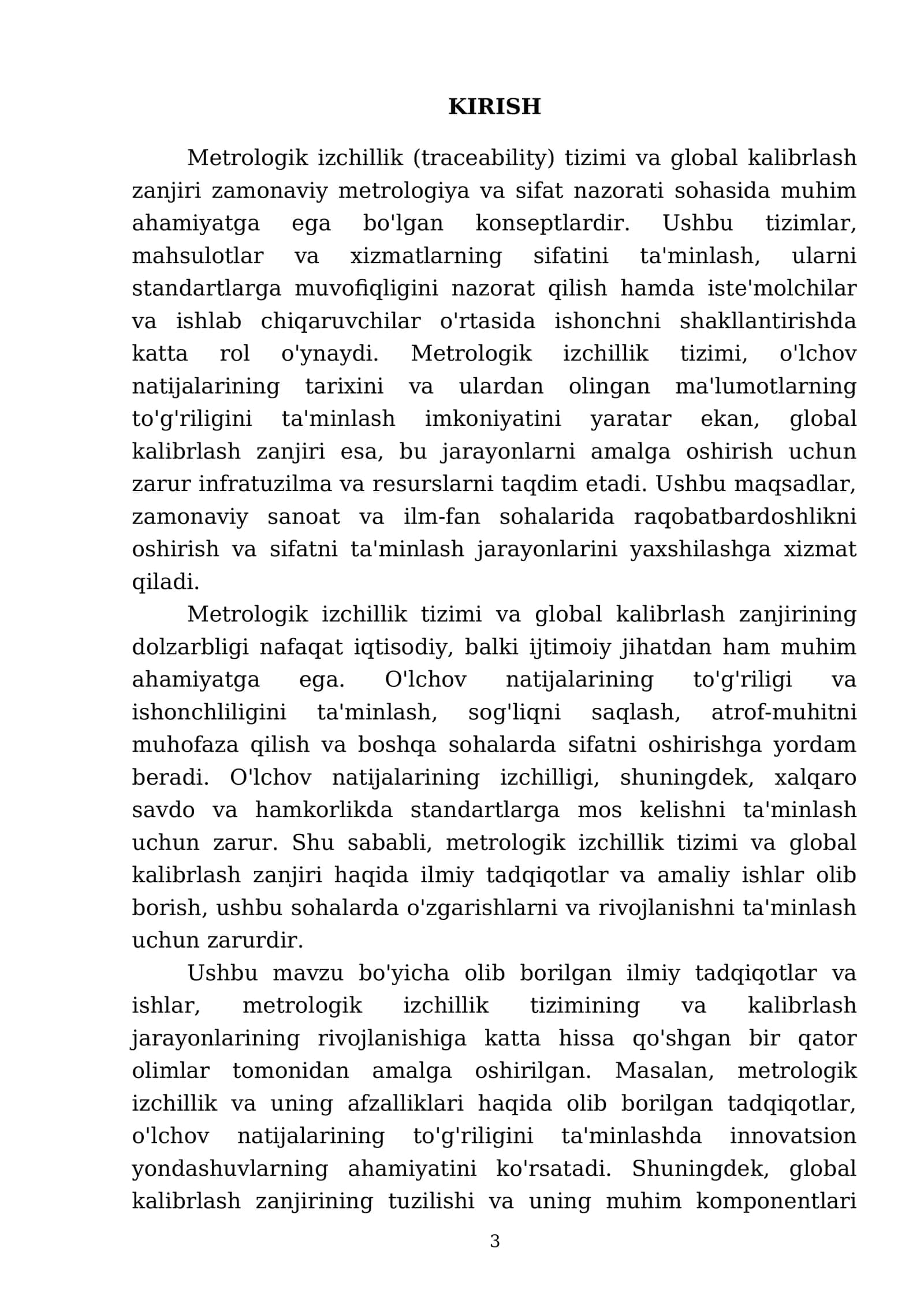 Metrologik izchillik (traceability) tizimi va global kalibrlash zanjiri 3