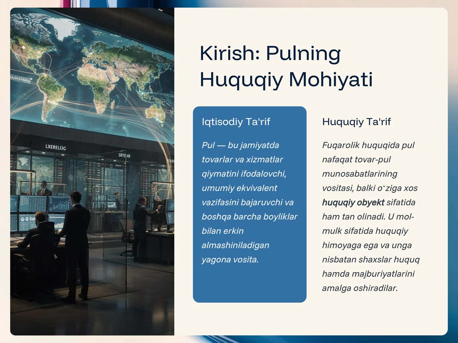 Pul: Fuqarolik- Huquqiy Munosabatlar Obyekti Sifatida 3