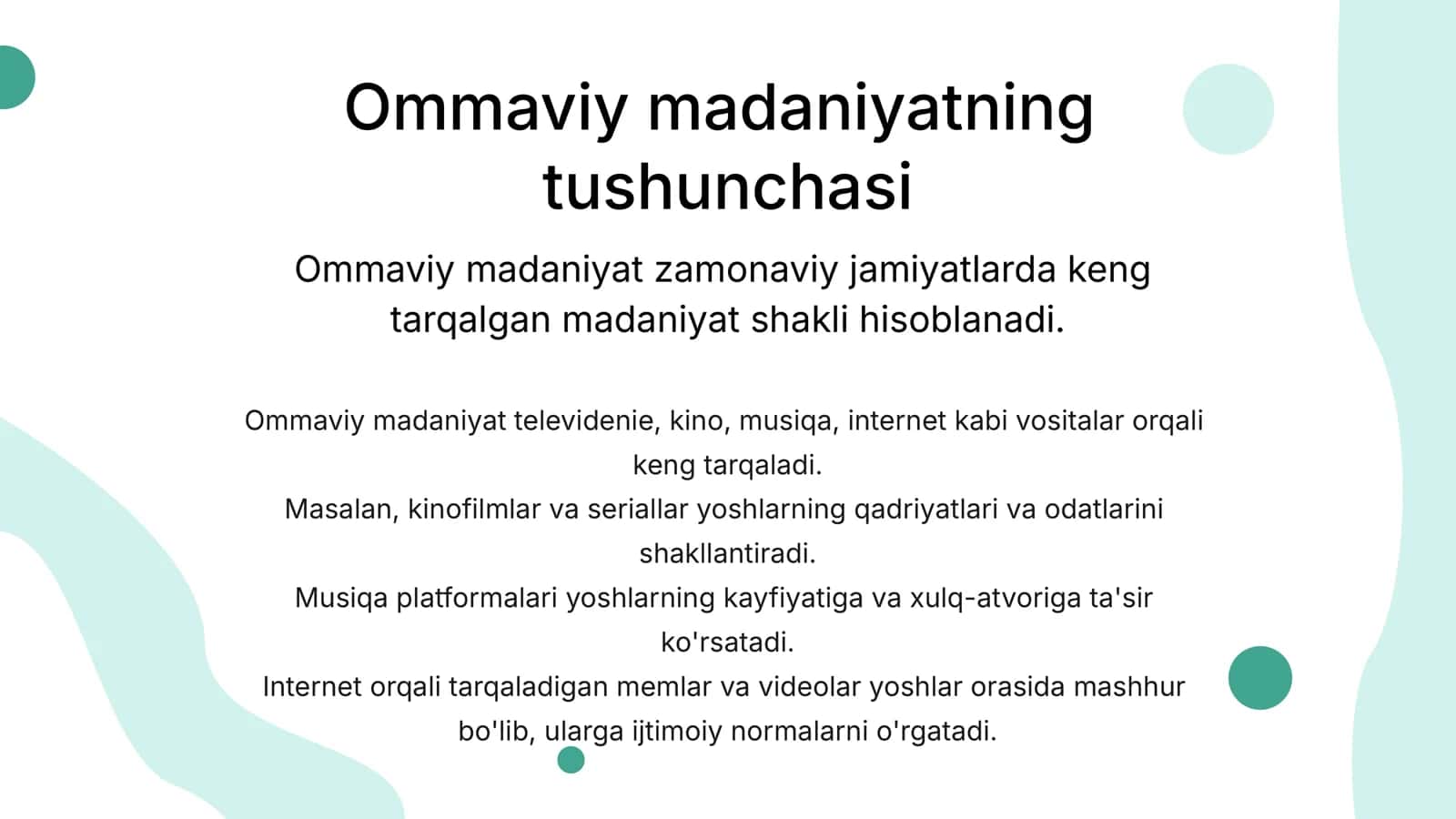 Ommaviy madaniyat va uning yoshlar 3