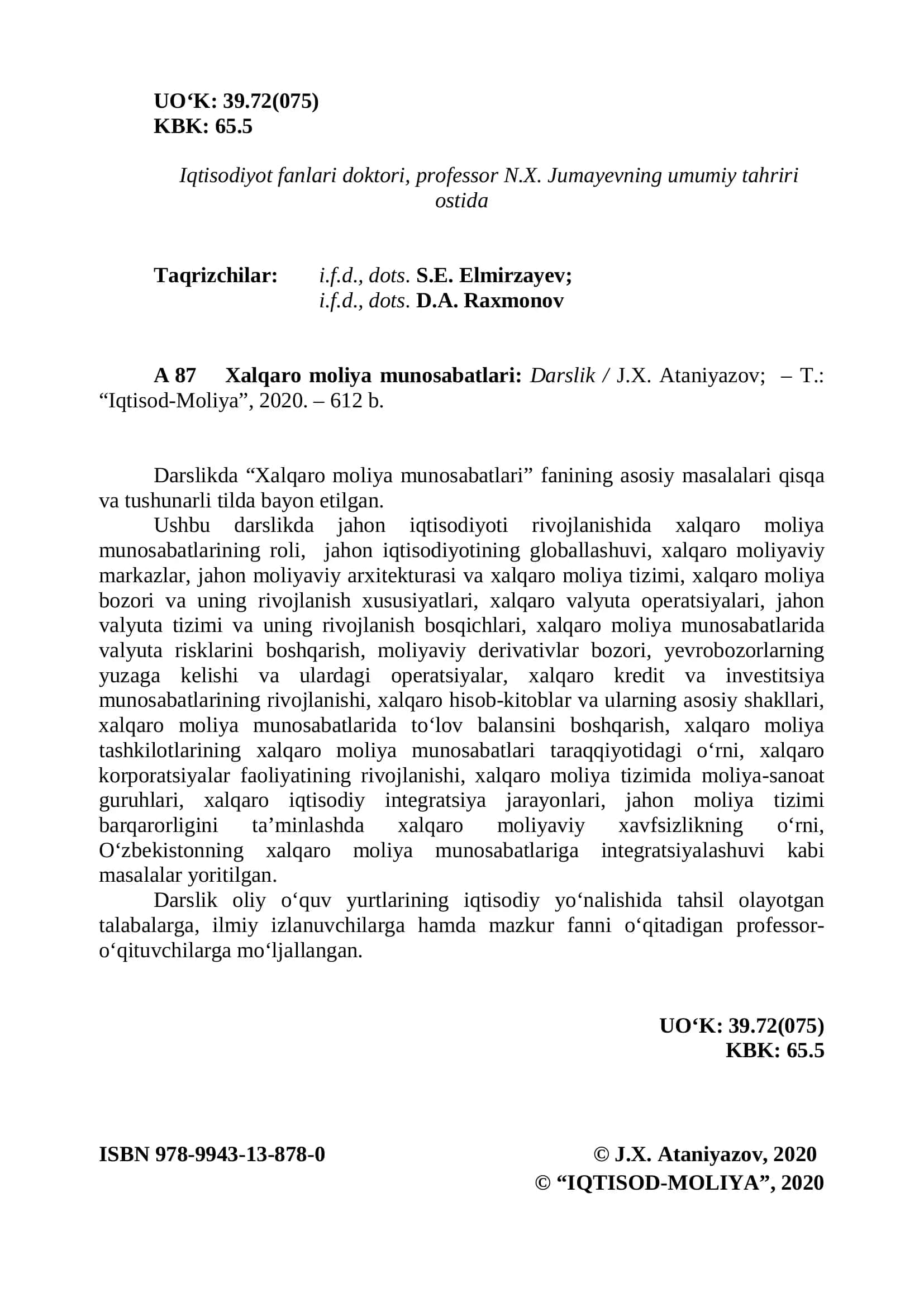 Xalqaro moliya munosabatlari 3