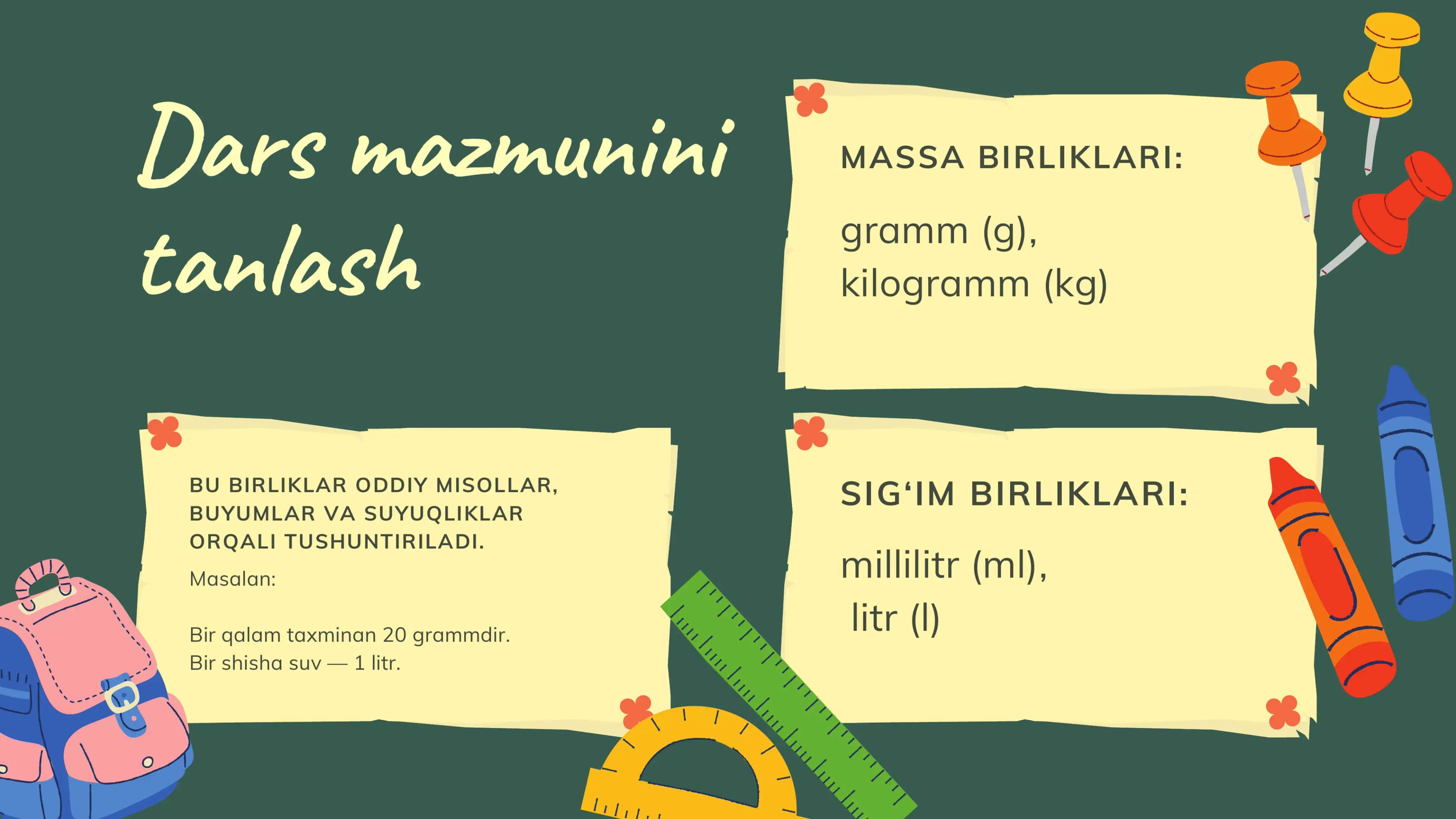 Boshlang‘ich sinflarda massa va sig‘im o‘lchov birliklarini o‘rgatish metodikasi 3