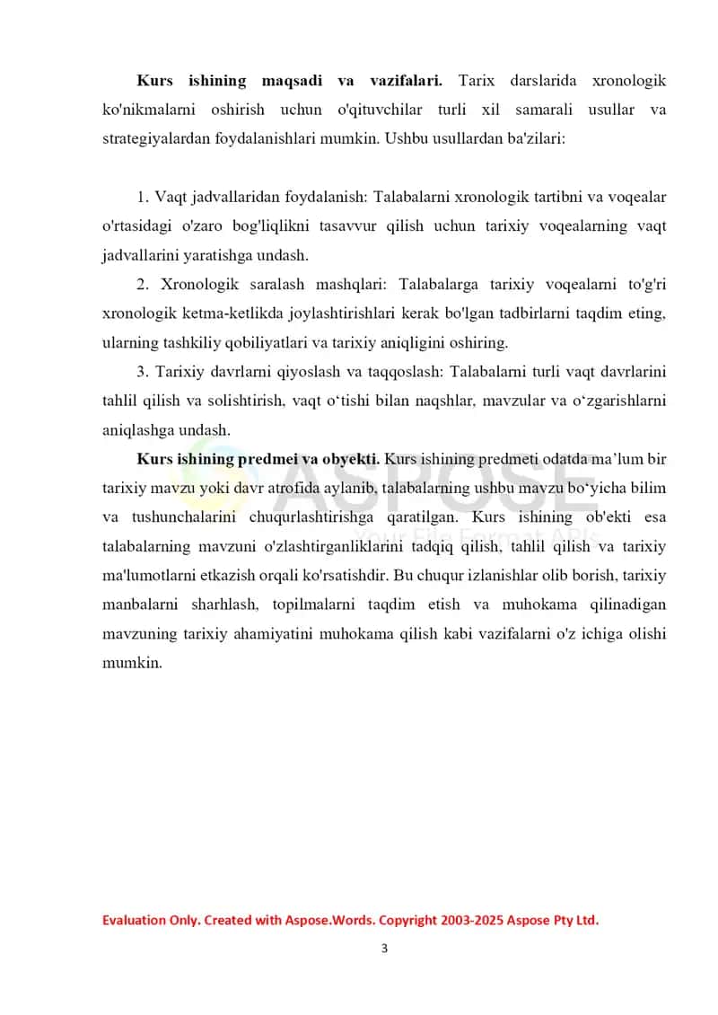 TARIX DARSLARIDA XRONOLOGIK KO'NIKMALARNI SHAKLLANTIRISH USULLARI 3