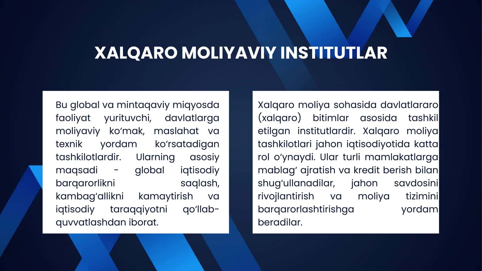 XALQARO MOLIYAVIY INSTITUTLAR 3