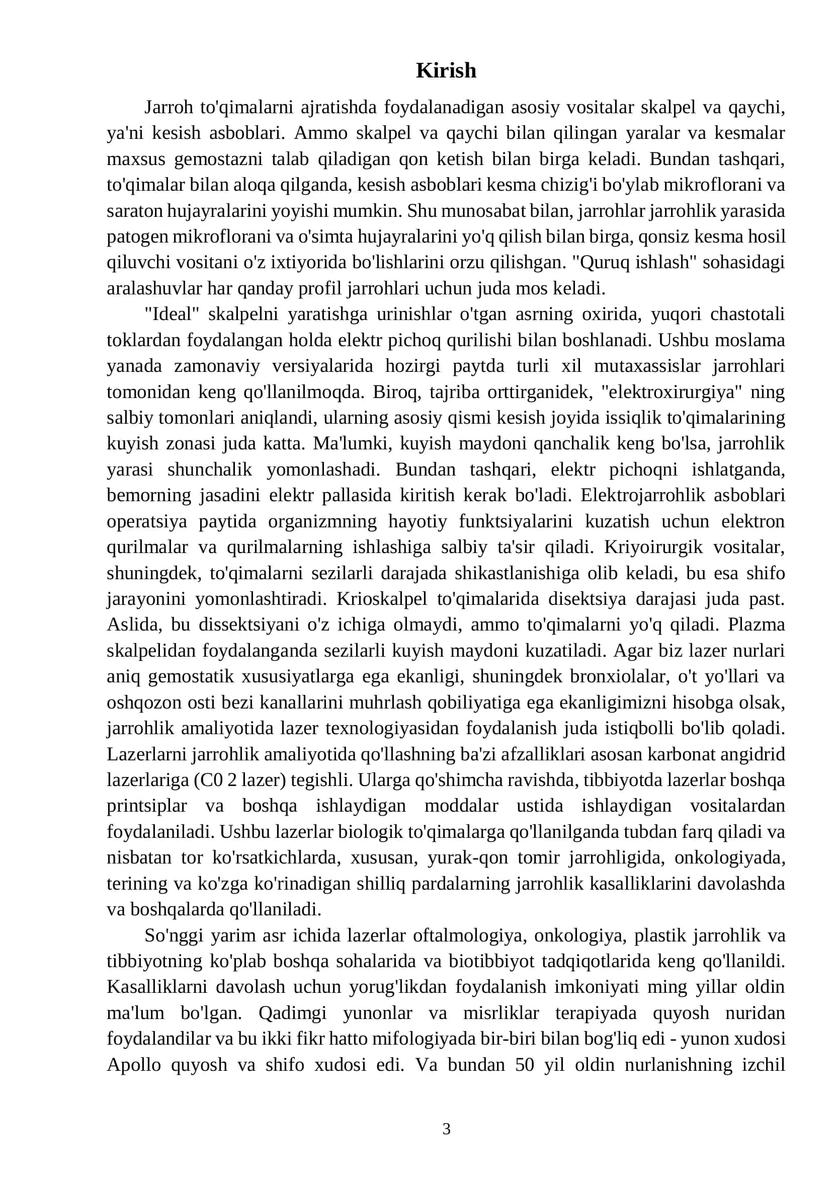 Lazerlar va ularni tibbiyotda qo'llash 3