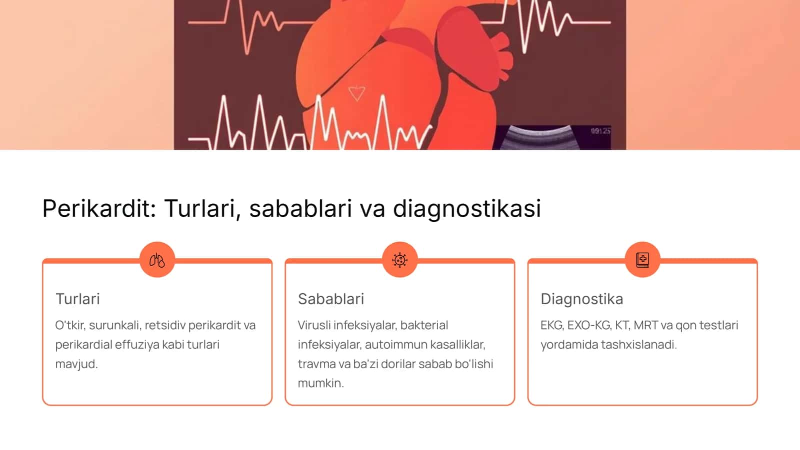 Perikard kasalliklari. Yurak o'smalari. Yurak transplantatsiyasi 3