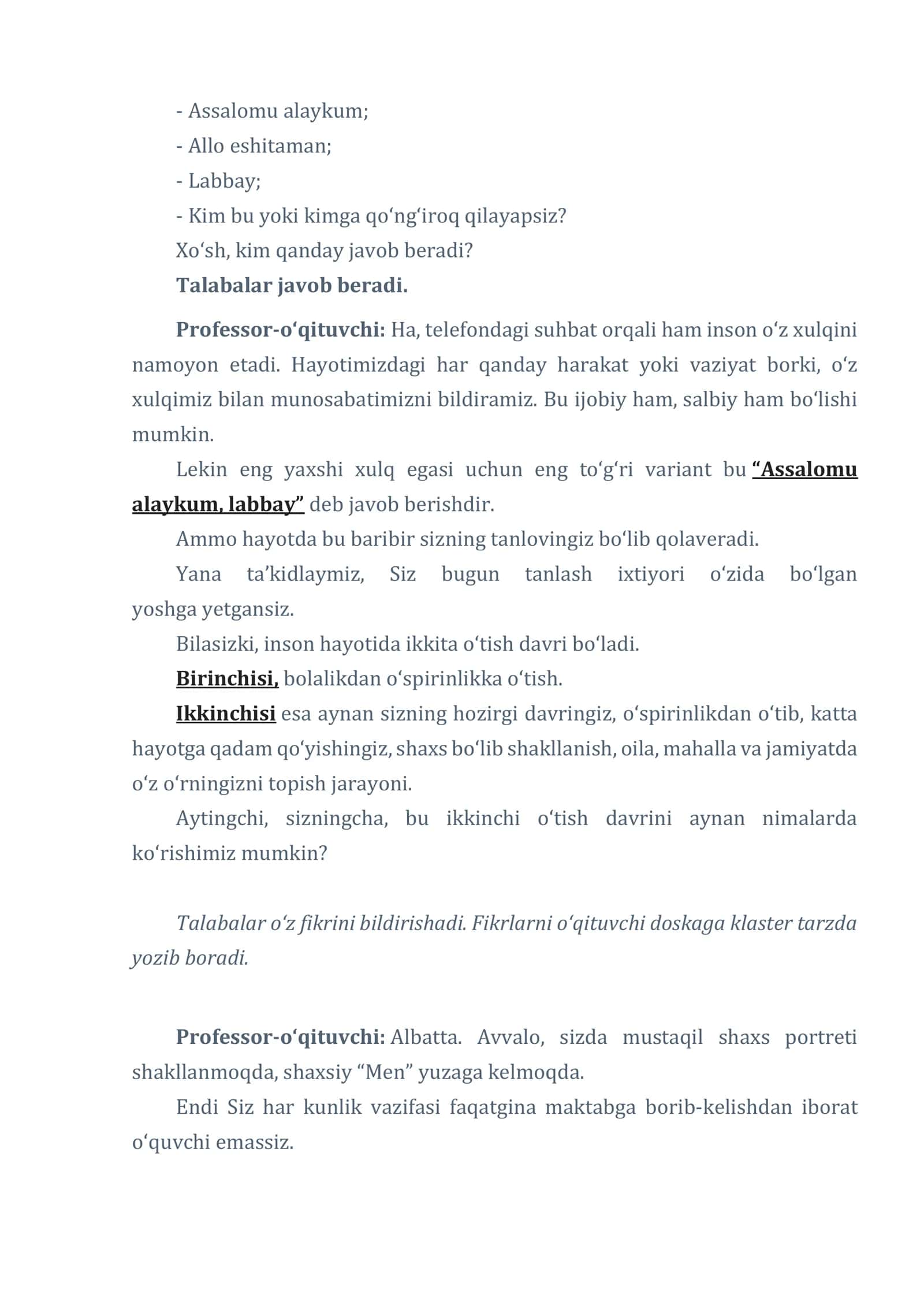 Axloq intizom va masuliyat dars ishlanma 3