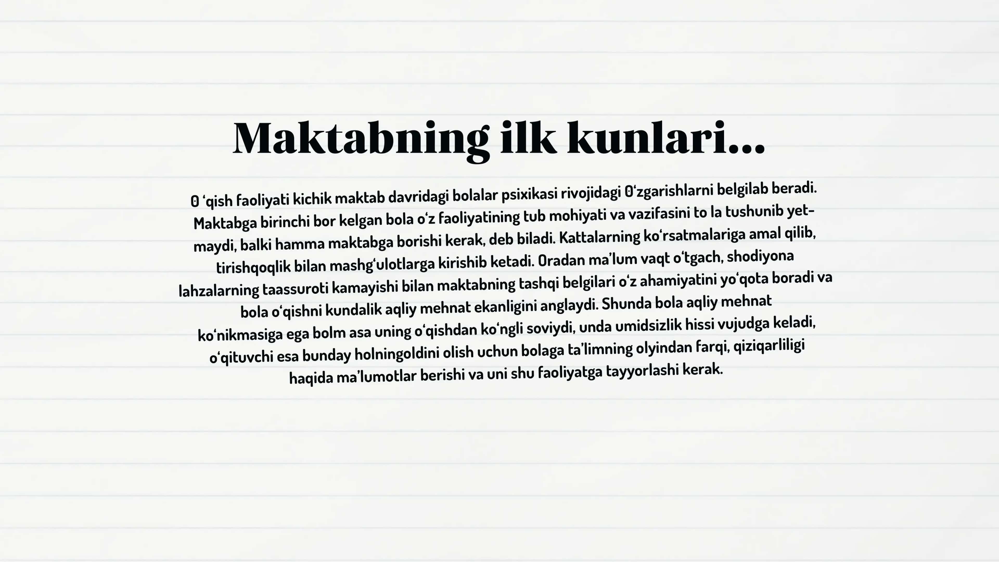 kichik maktab yoshidagi bolaning maktabga moslashish muammosi 3