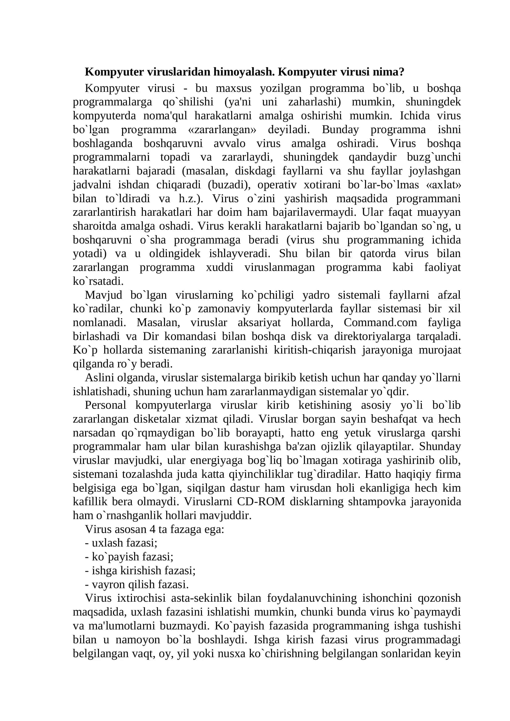 Kompyuterni viruslaridan saqlash 3