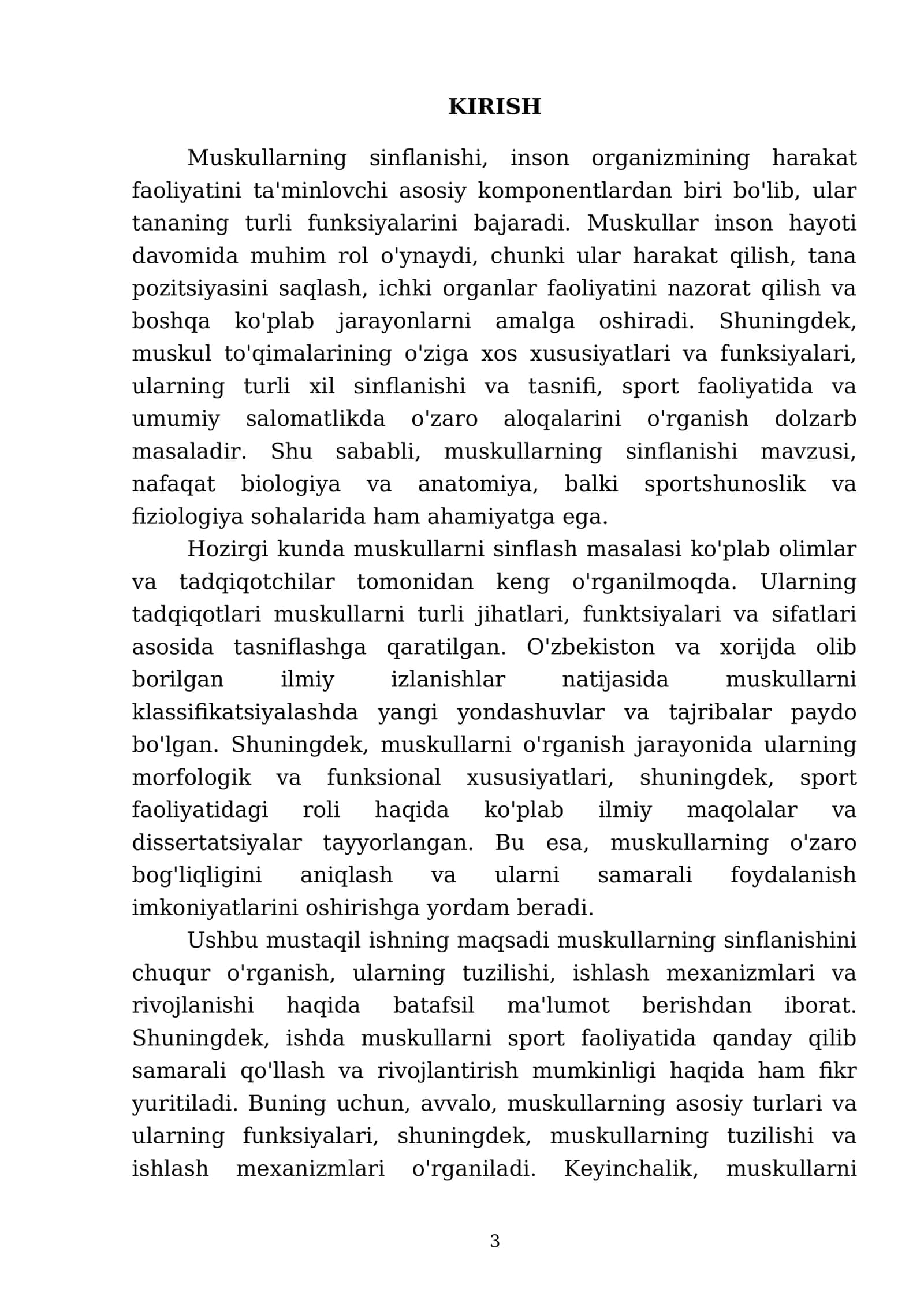 Muskullarning sinflanishi, inson organizmining harakat 3