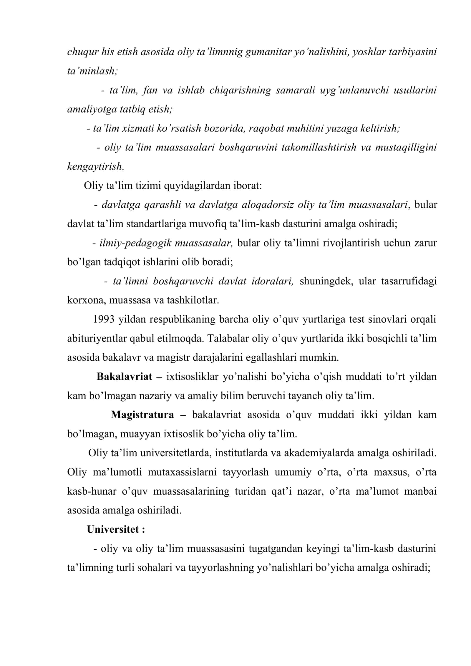 Ta’lim sohasida xalqaro hamkorlikning yo’lga qo’yilishi yutuqlar va kamchiliklar 3