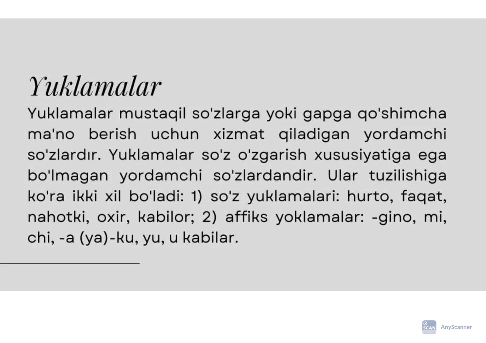 Yuklama haqida umumiy maʼlumot. Yuklama turlari 3