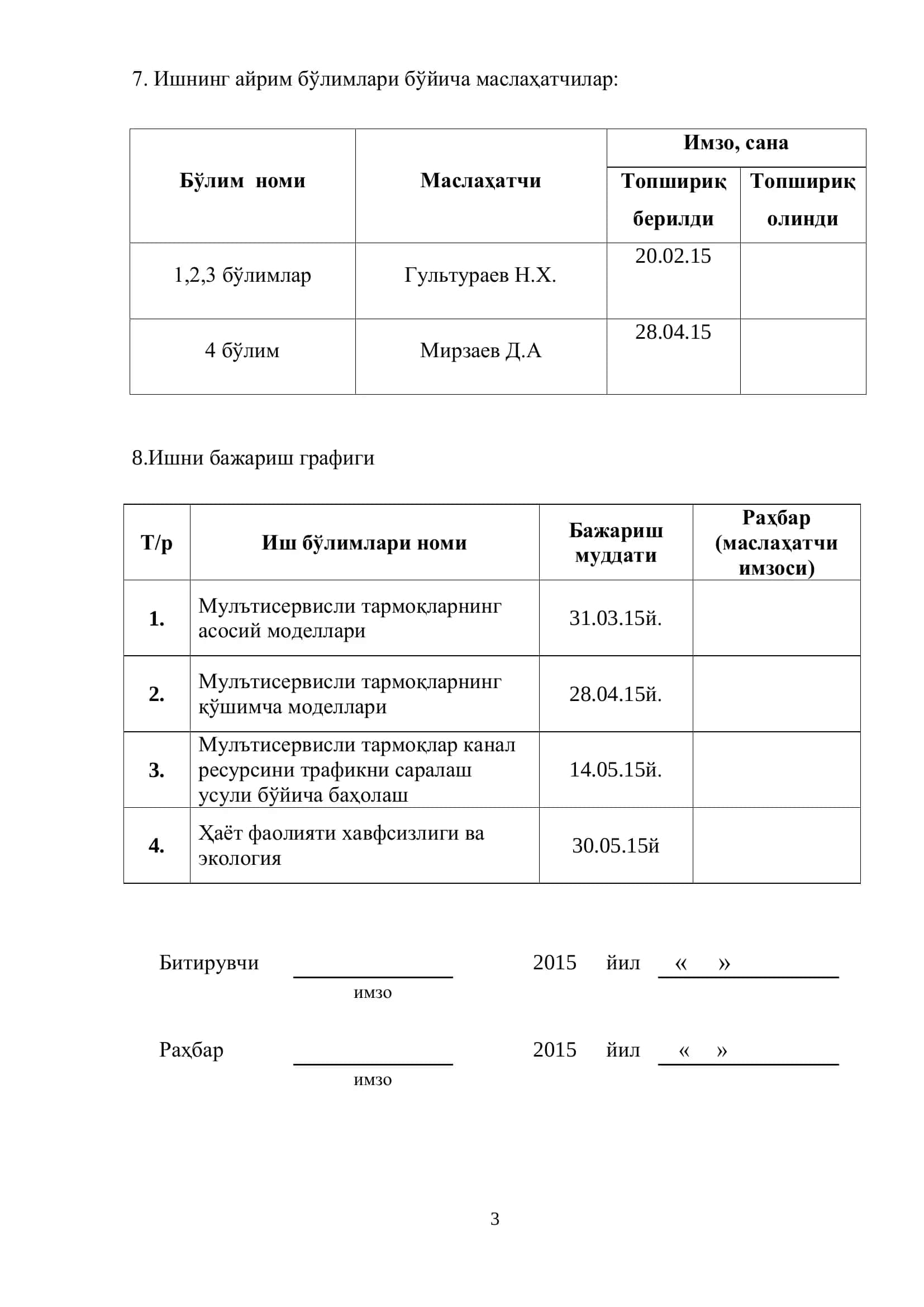 Мулътисервисли тармоқлар канал ресурсини трафикни саралаш усули бўйича баҳолаш мавзуи 3