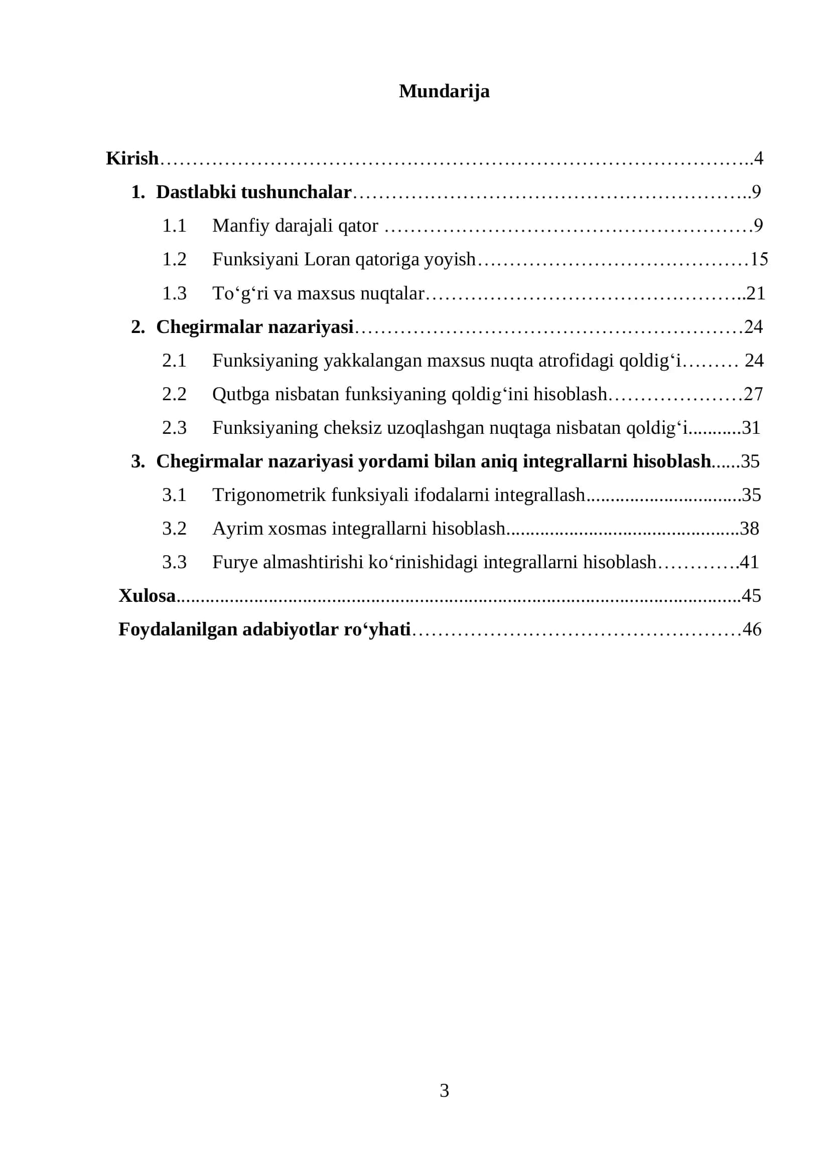 Qoldiqlar nazariyasi va ularning tadbiqlari 3