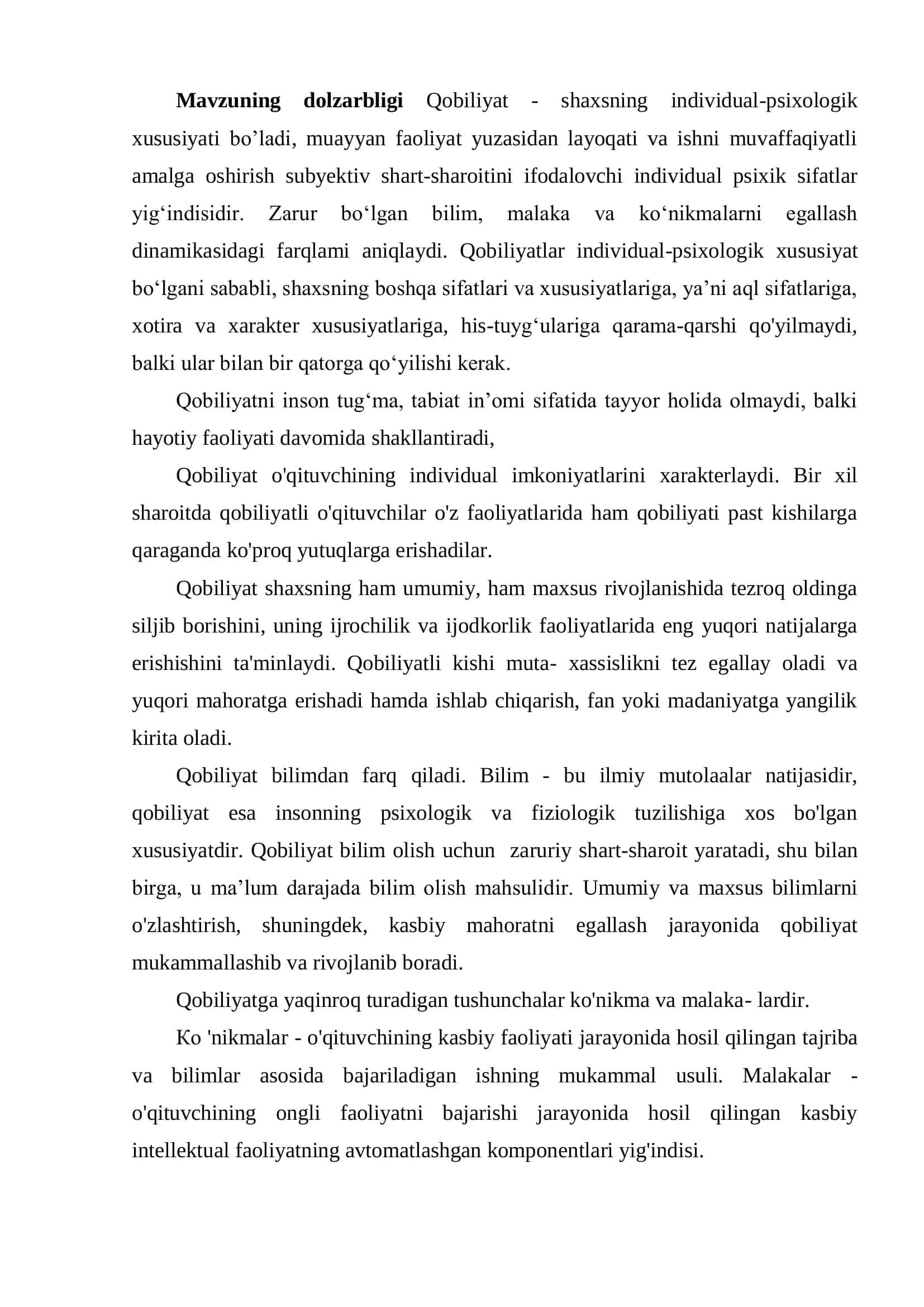 QOBILIYATNING PEDAGOGIK PSIXOLOGIK TASNIFI 3