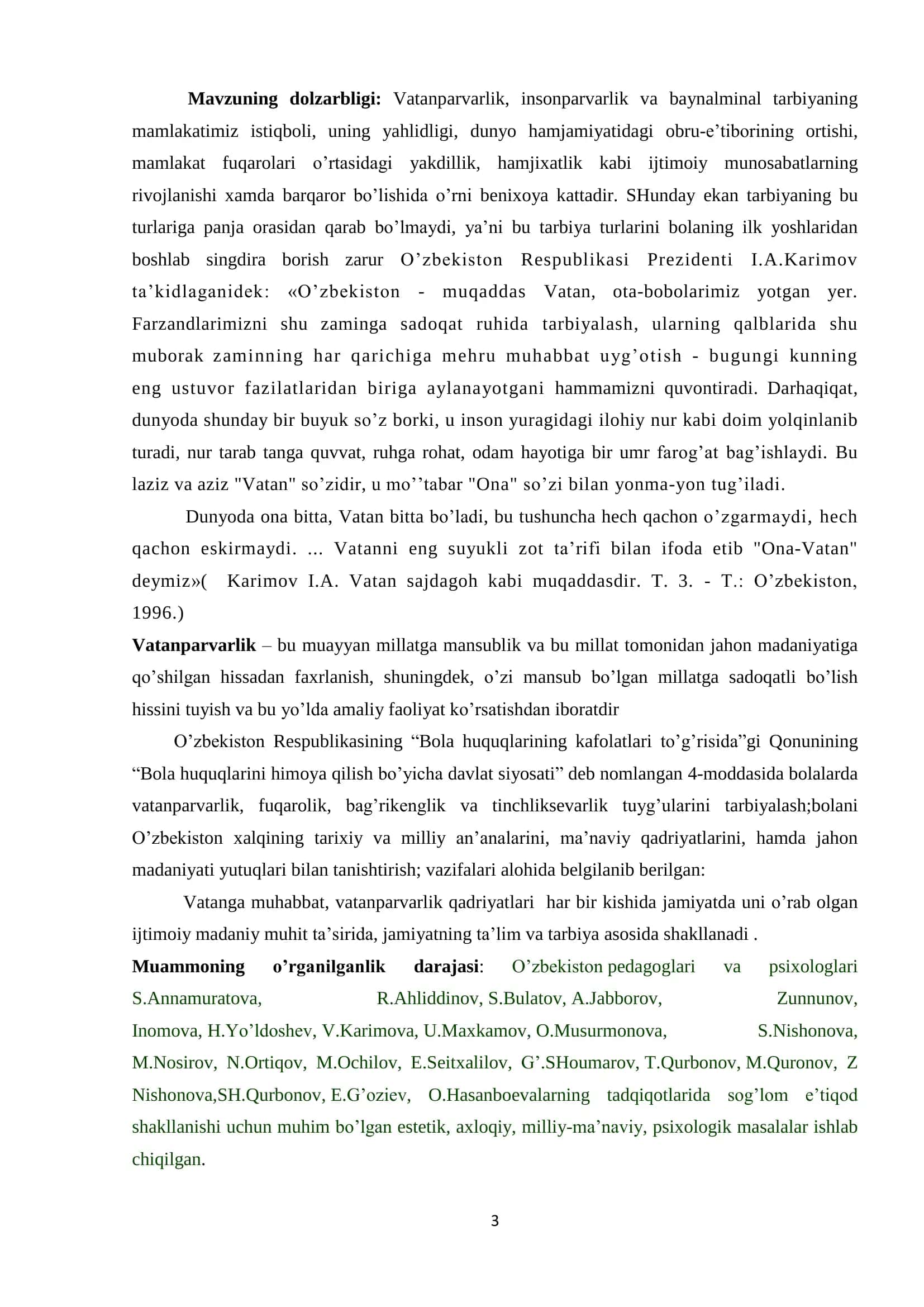 BOSHLANG’ICH SINF O’Q’UVCHILARIDA VATANPARVARLIK QADRIYATLARINI SHAKLLANTIRISHNING IJTIMOIY-PSIXOLOGIK XUSUSIYATLARI 3