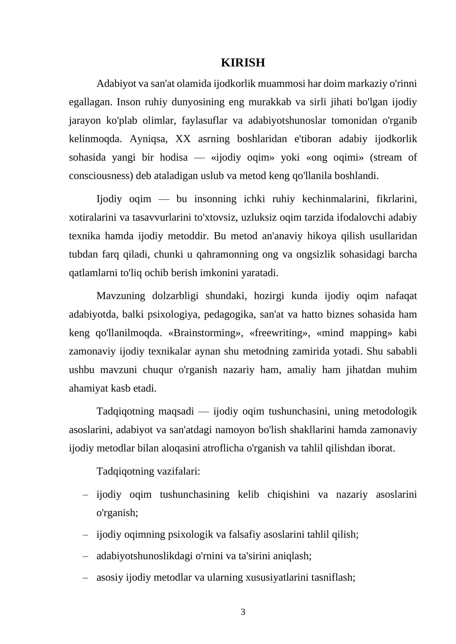 Ijodiy oqim va metodlar da yozgan 3