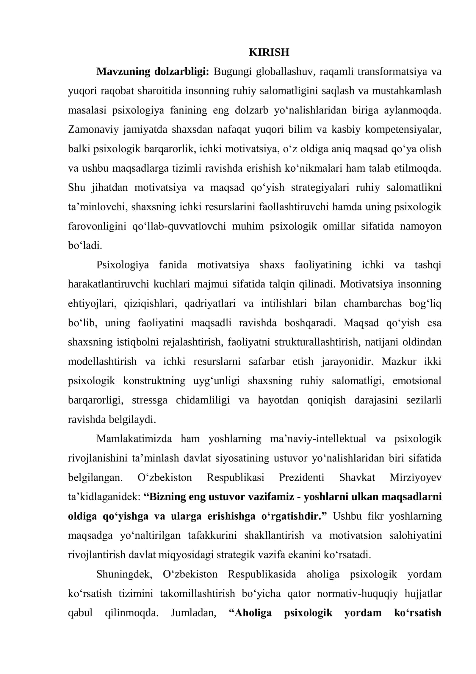 MOTIVATSIYA VA MAQSAD QO'YISH STRATEGIYALARI RUHIY SALOMATLIK 3