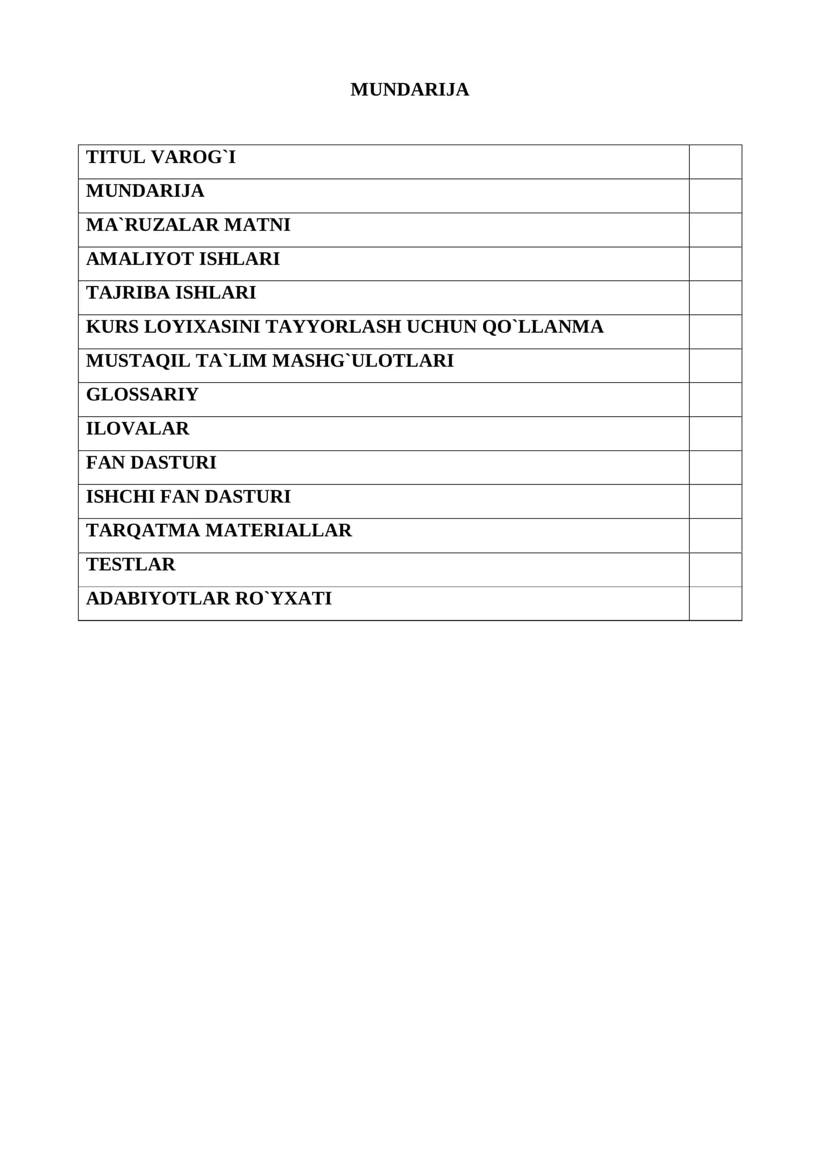 KURS LOYIXASINI TAYYORLASH UCHUN QO`LLANMA 3