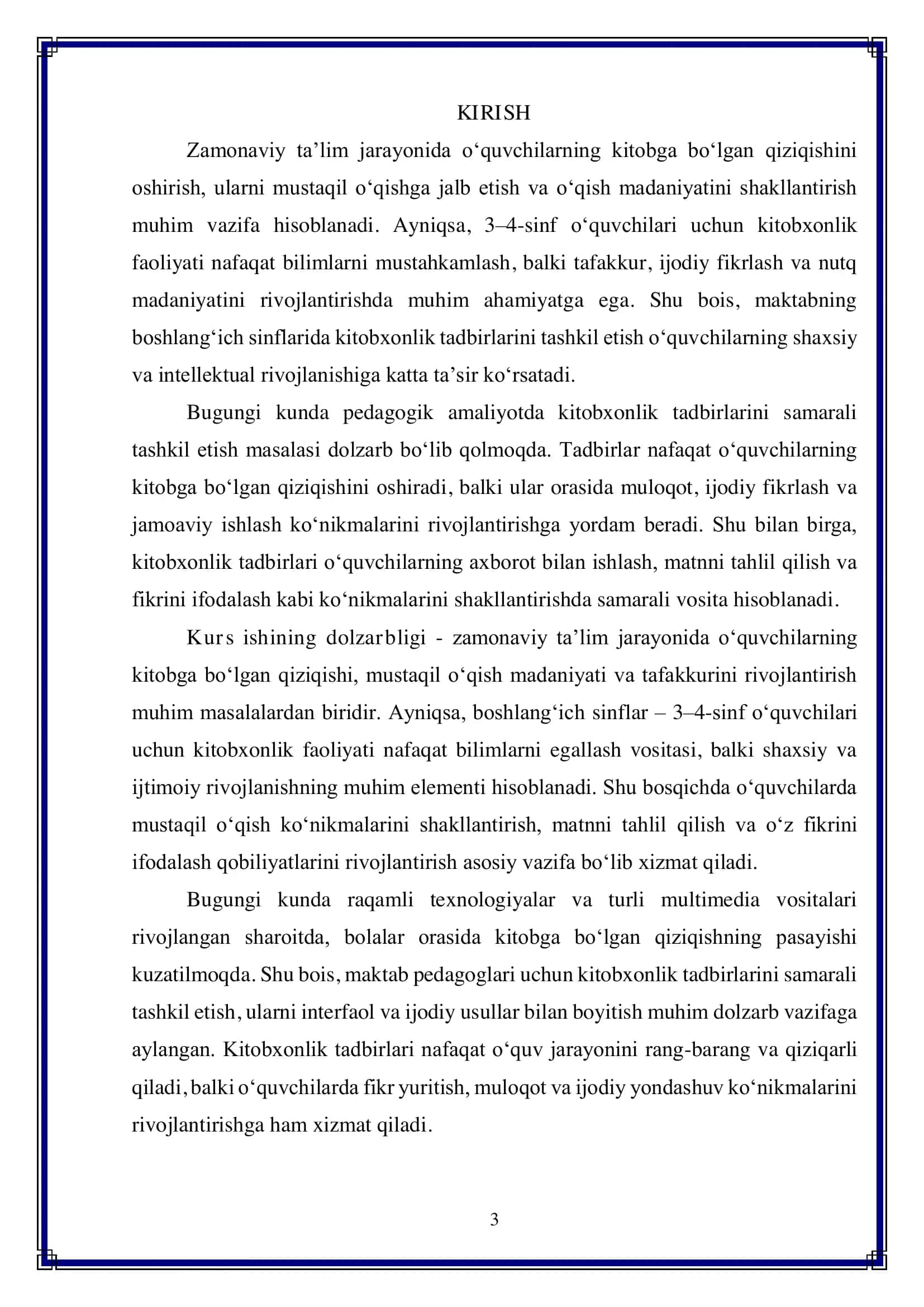 3-4-sinf o’quvchilarida kitobxonlik tadbirlarini tashkil etish usullari 3