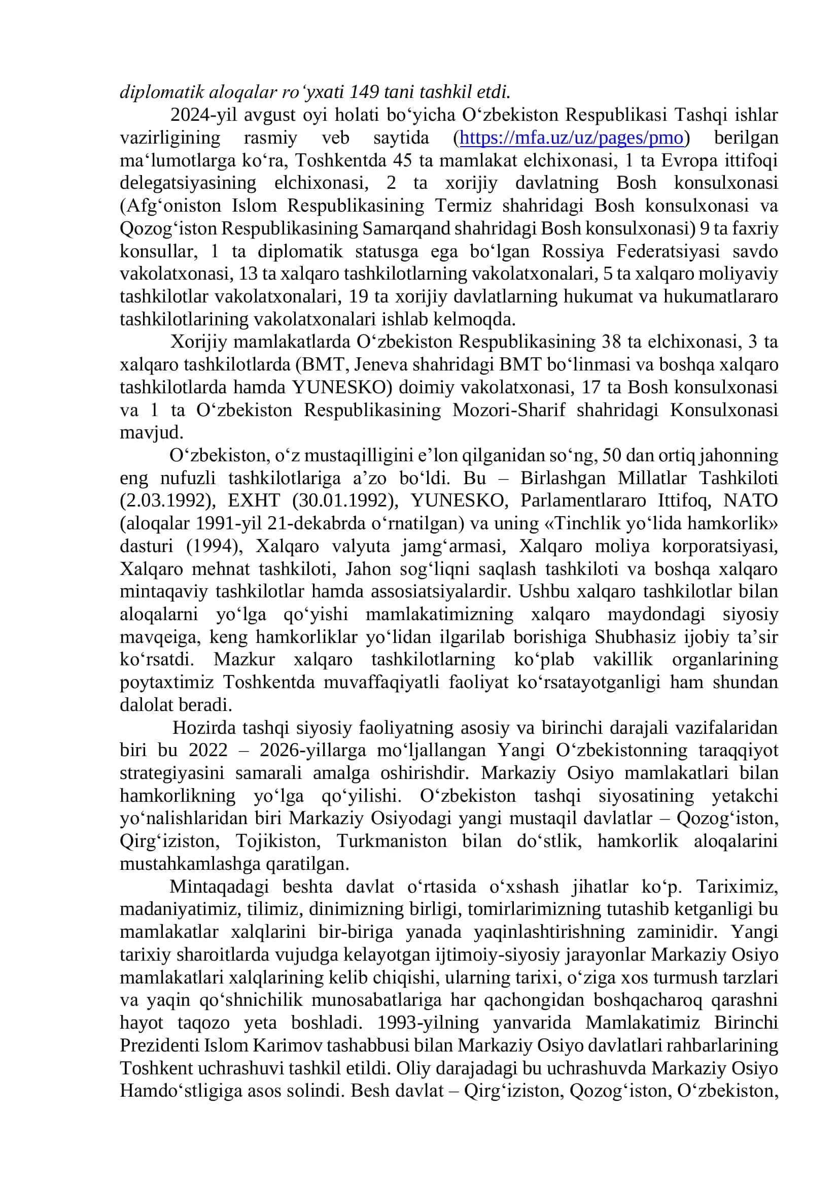 9-mavzu. O‘zbekiston va jahon hamjamiyati 3