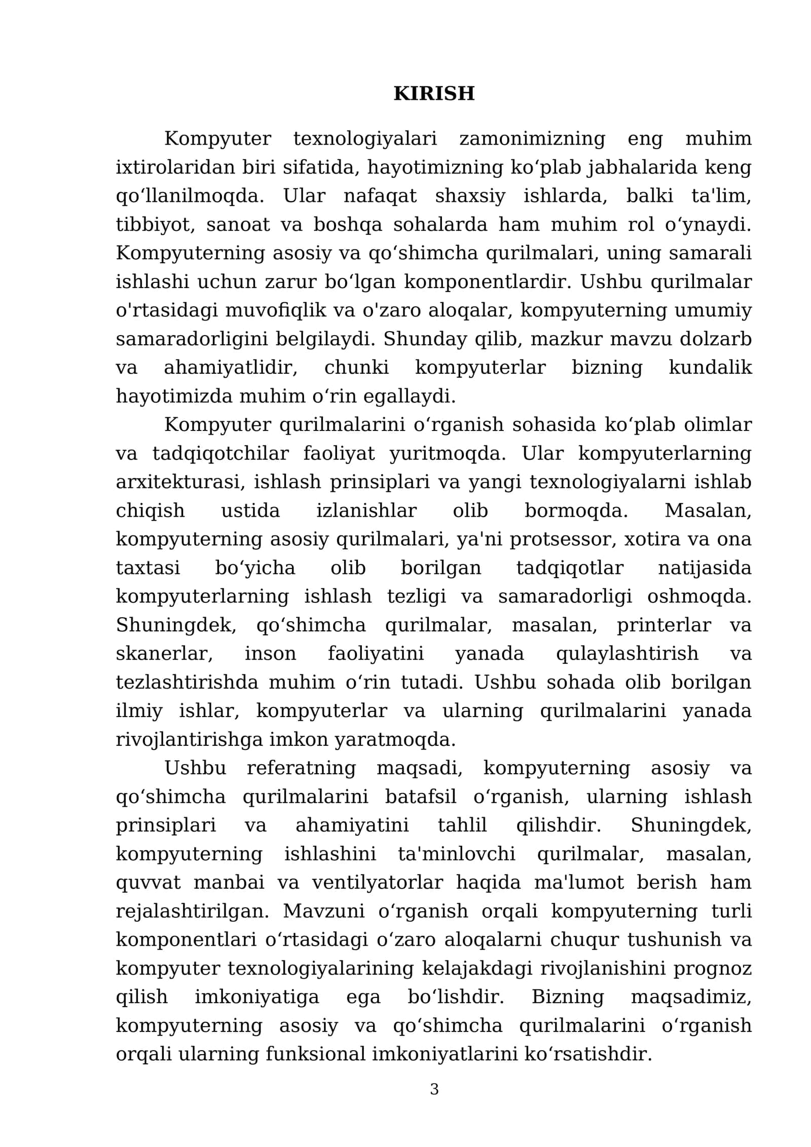 Kompyuterning asosiy va qoʻshimcha qurilmalari 3
