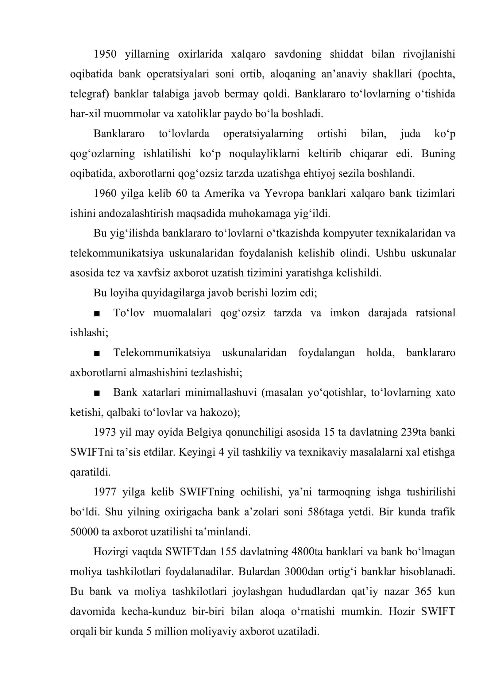 SWIFT xalqaro to‘lov tizimi 3