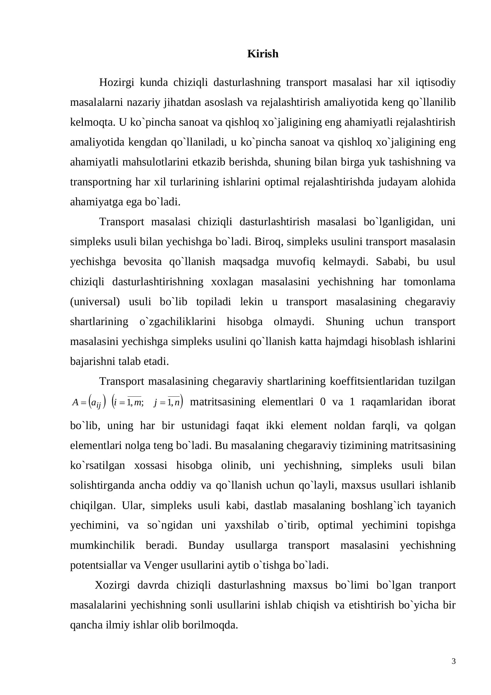 MathCad tizimida transport masalasini Venger usuli yordamida yechish 3
