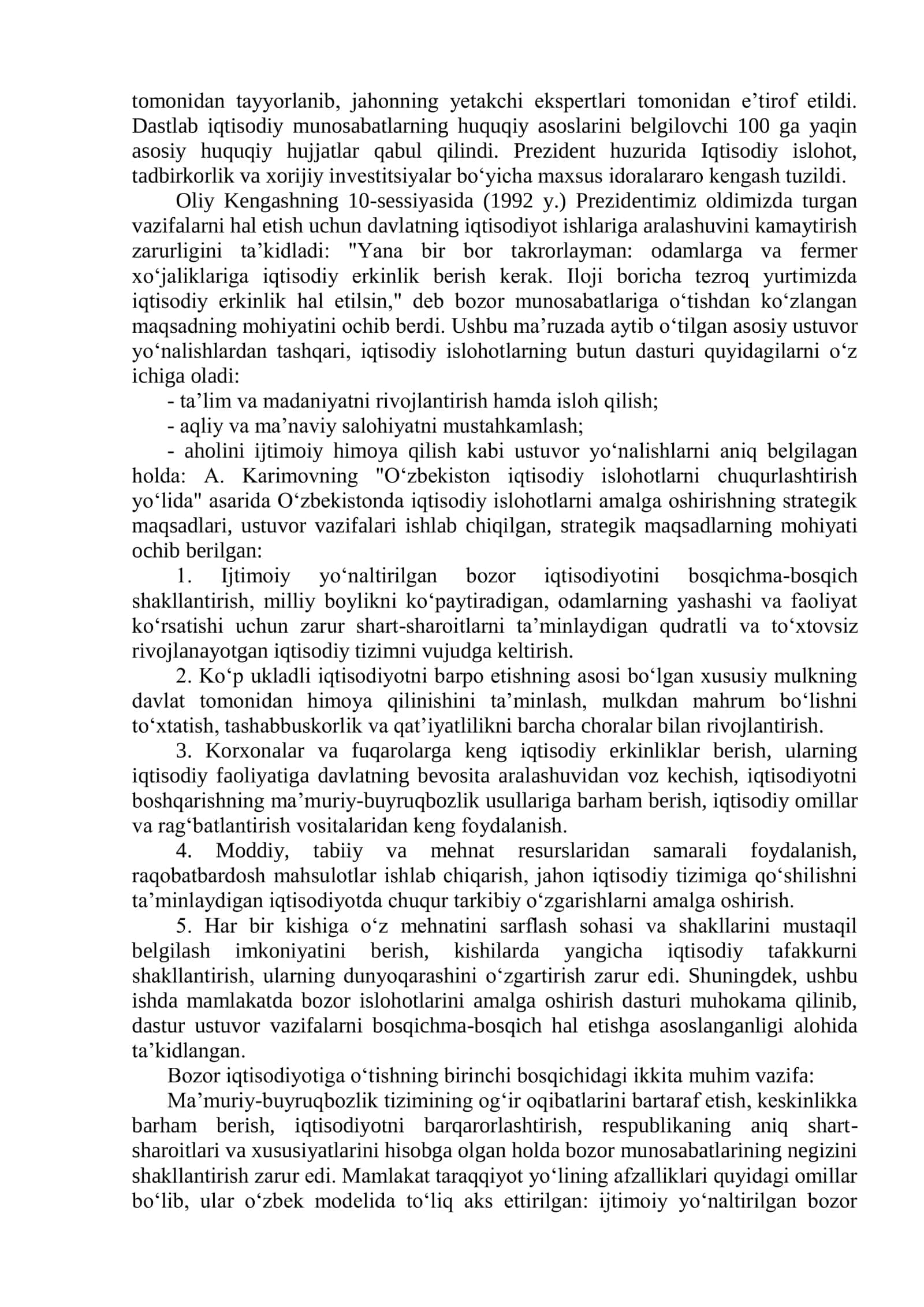 Bozor munosabatlarining shakllanishi O‘zbekistonda 3