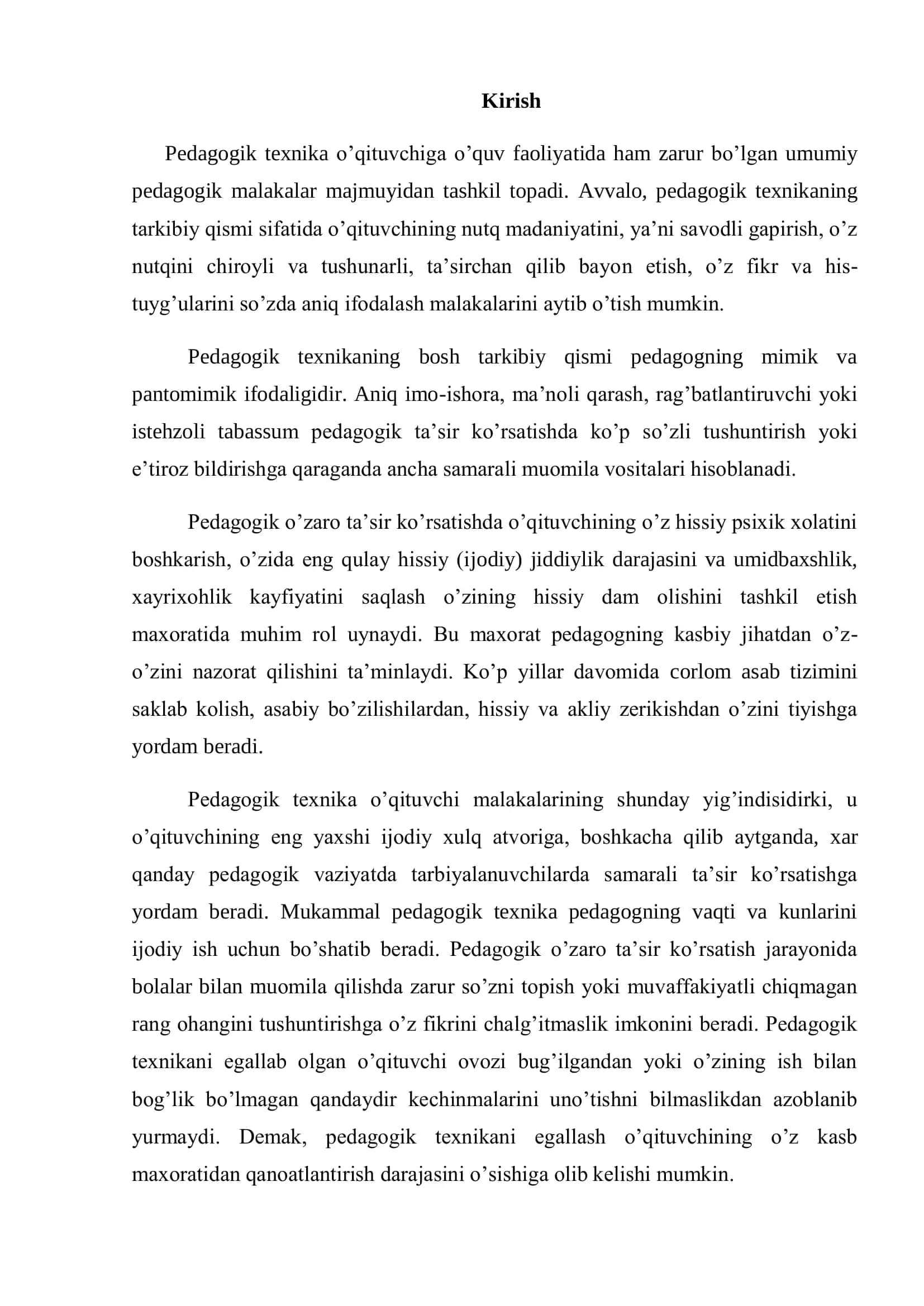 PEDAGOGIK TEXNIKA. NUTQ MADANIYATI VA TEXNIKASI 3