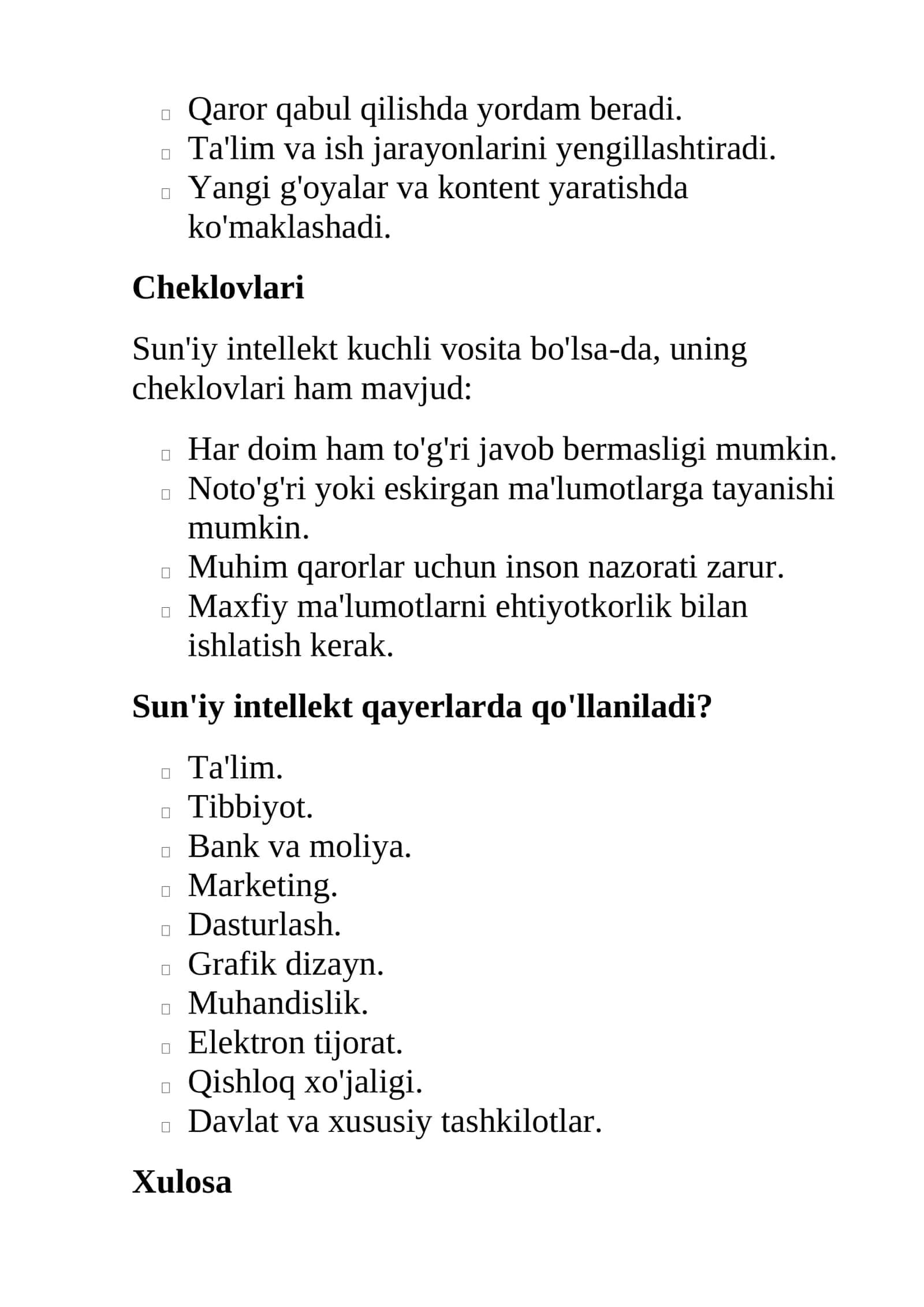 Sun'iy intellektdan foydalanish bo'yicha ba'tafsil qo'llanma 3