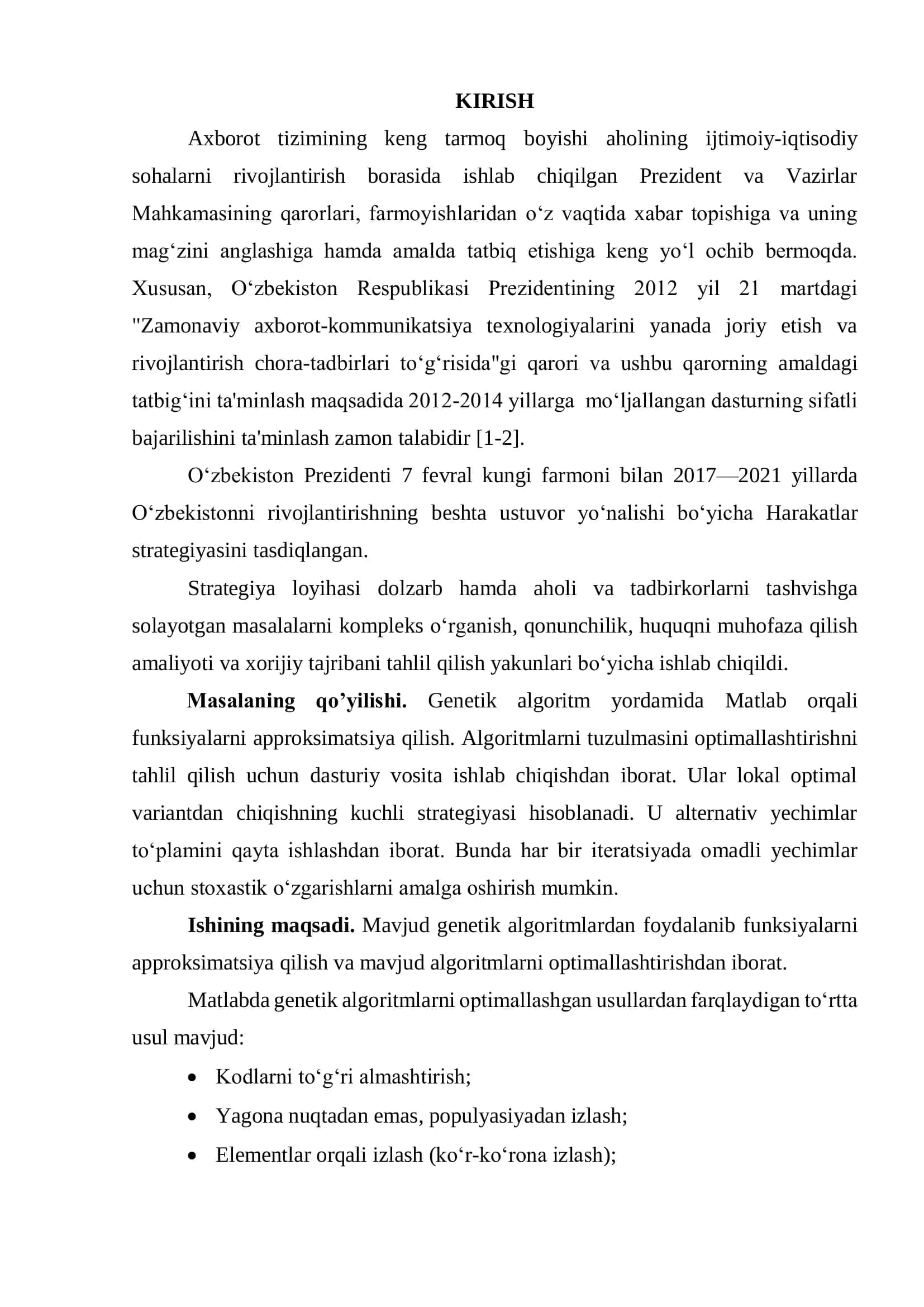 MATLABDA GENETIK ALGORITMLAR ORQALI FUNKSIYALARNI APPROKSIMATSIYA QILISH 3