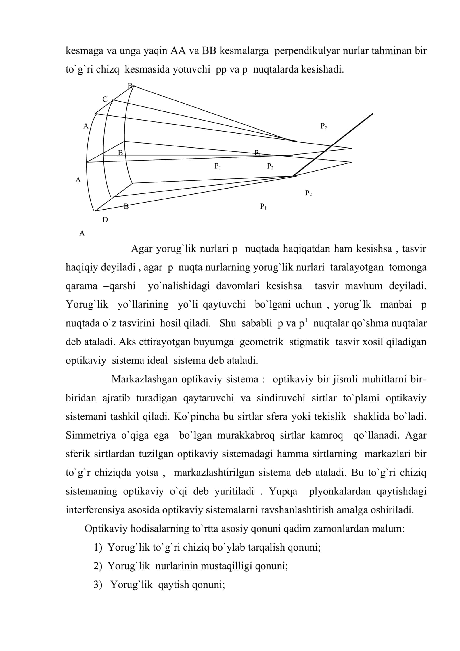 Geometrik optika qonunlari vauning qo’llanilishi 3