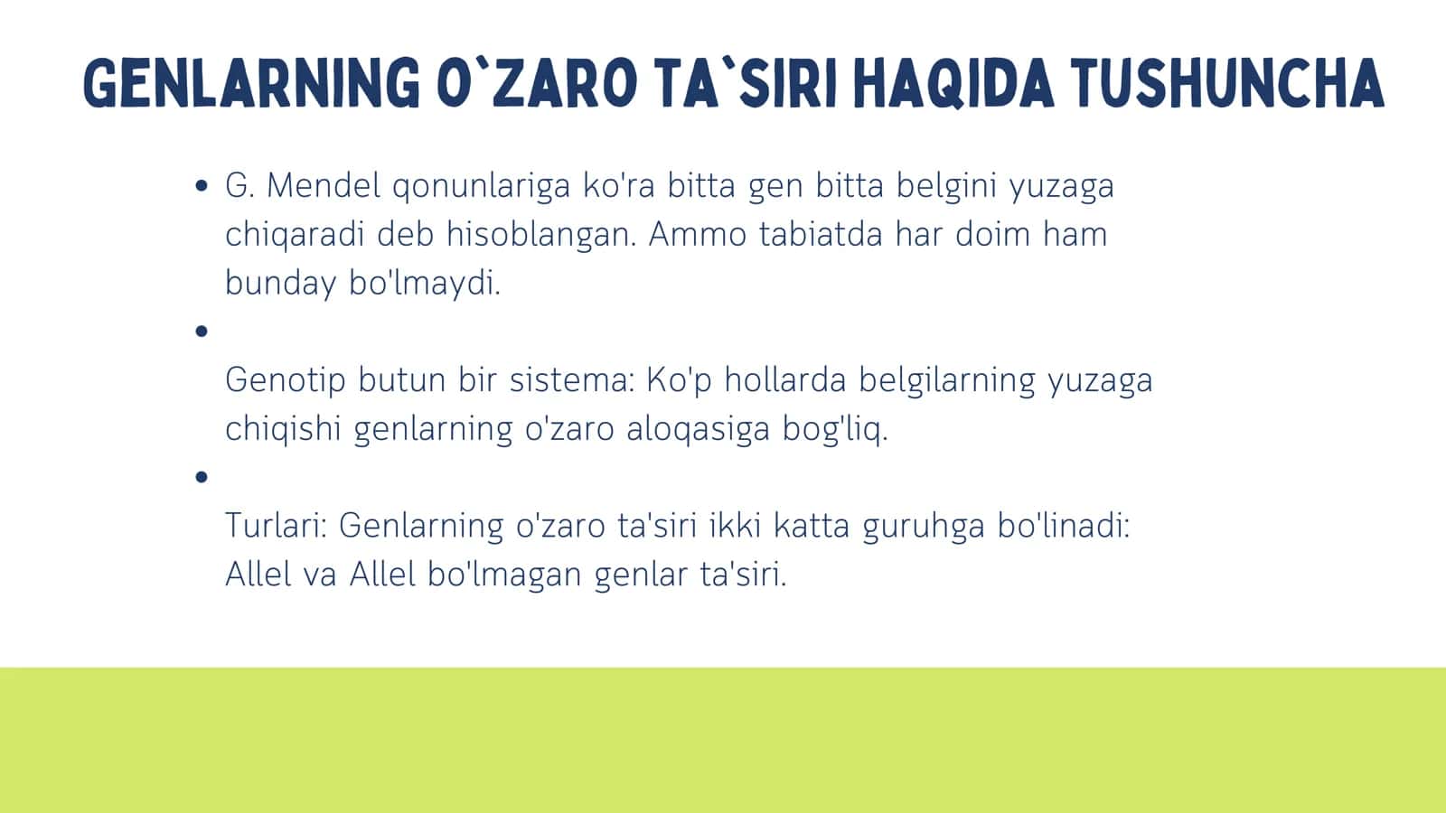 Genlarning oʻzaro taʼsiri 3