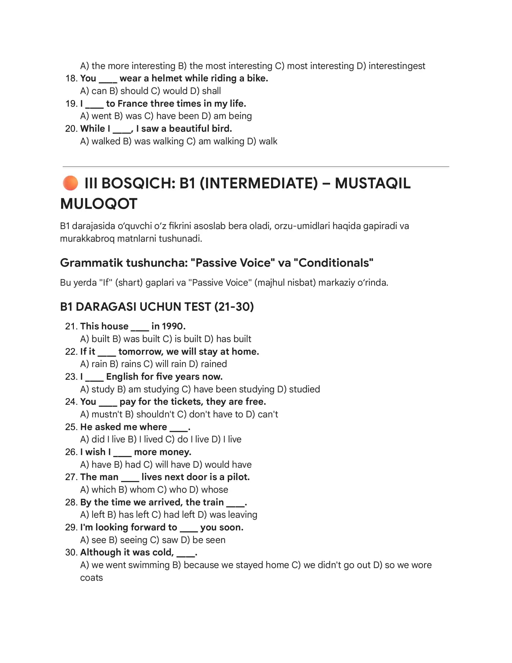 ULTIMATE ENGLISH ASSESSMENT GUIDE: FROM A1 TO B2 3