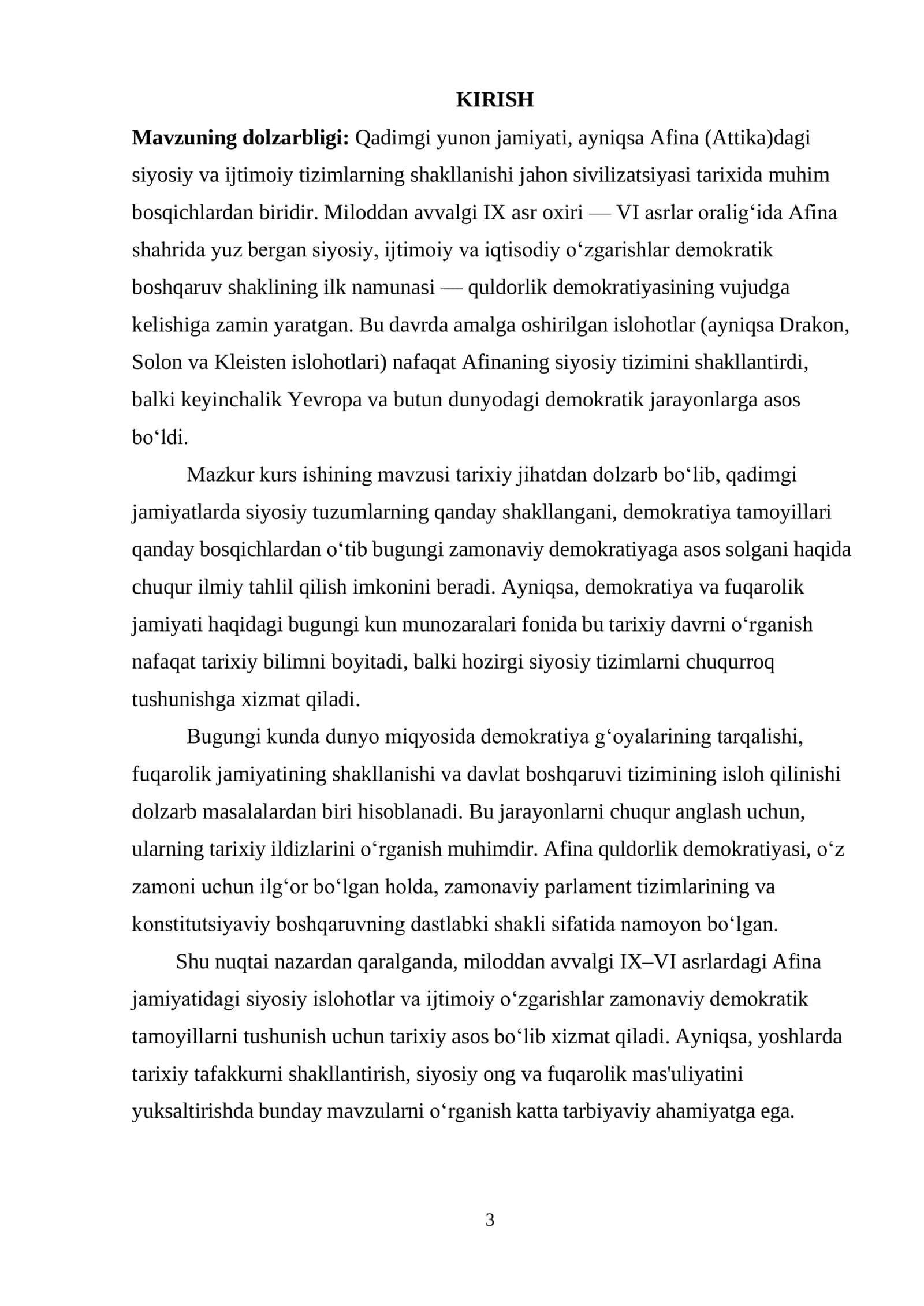"Miloddan avvalgi IX asr oxiri VI asrlarda Attika Afinada quldorlik demokratiyasini paydo bo’lishi" 3