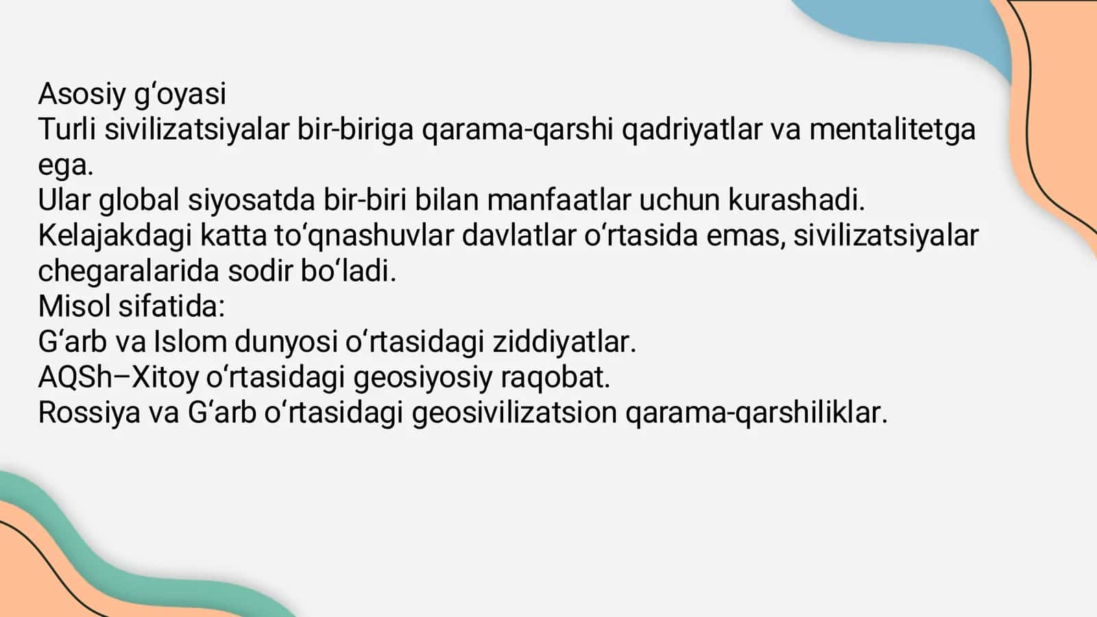 S. Xantingtonning "Sivilizatsiyalar to'qnashuvi" asariga haqida 3