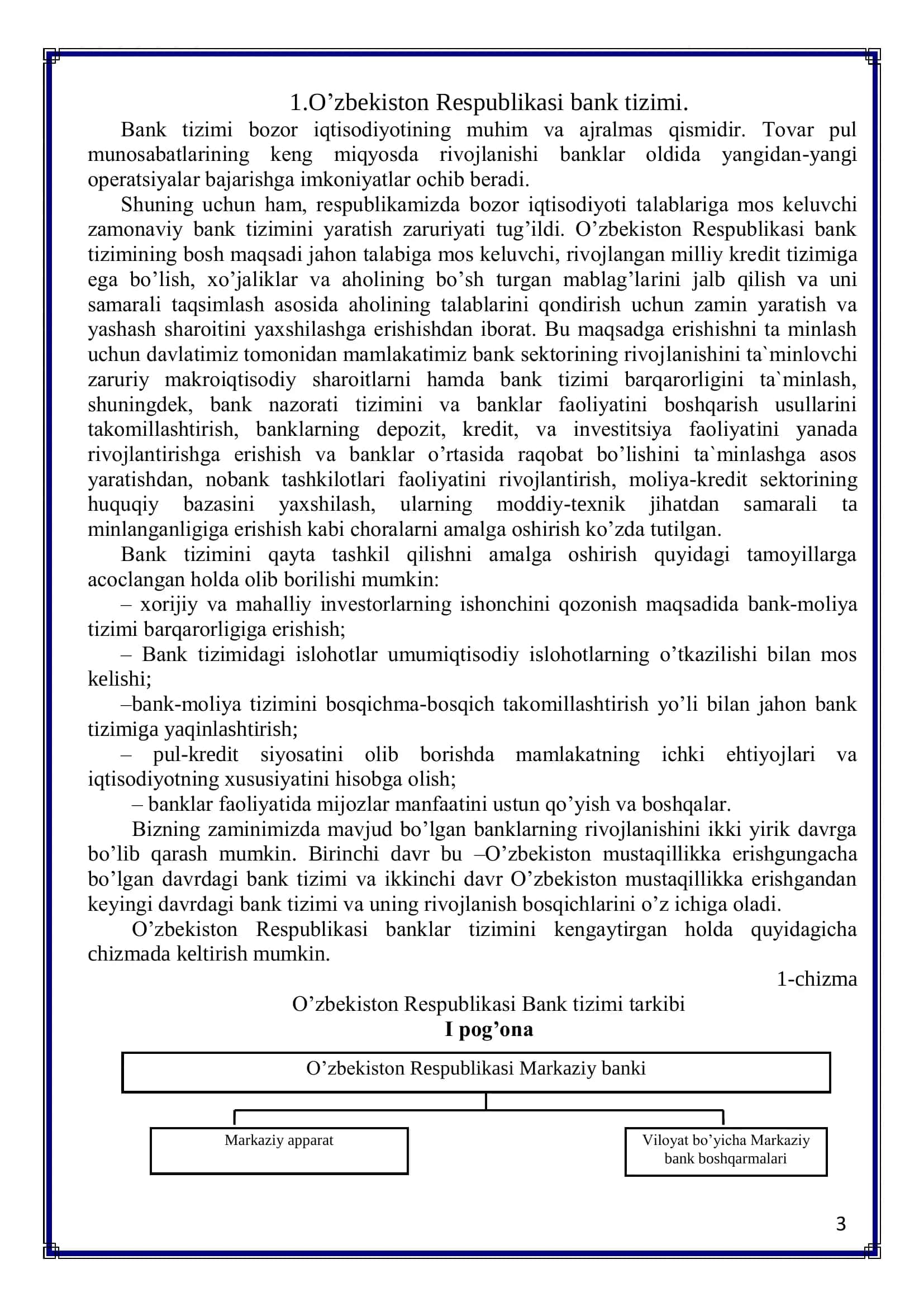 O'zbekiston Respublikasi Bank Tizimi 3
