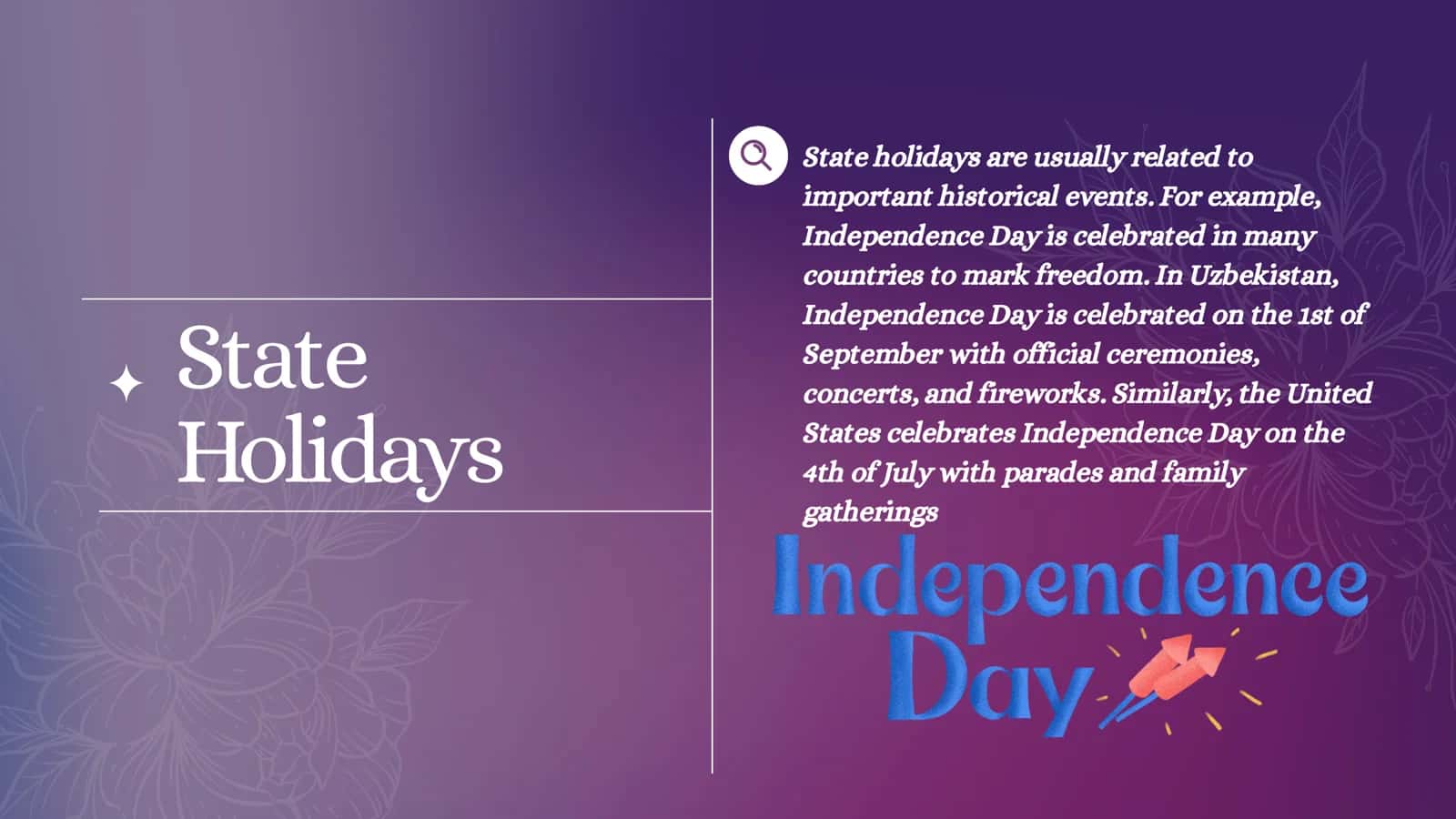 State, calendar and public holidays celebrated in different countries features of their cultural life 3