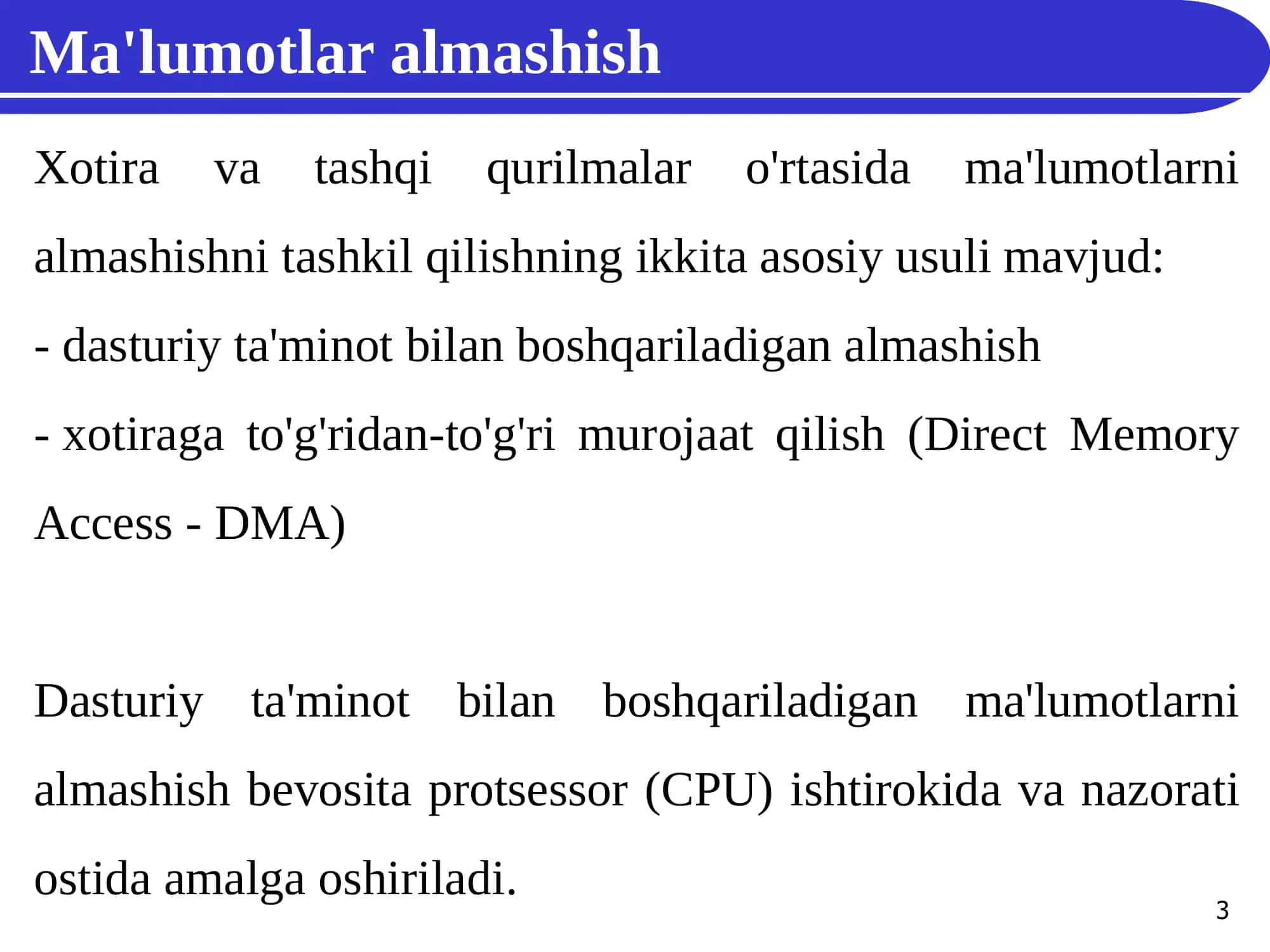 Xotiraga bevosita ega bo‘lishning apparat vositalari 3
