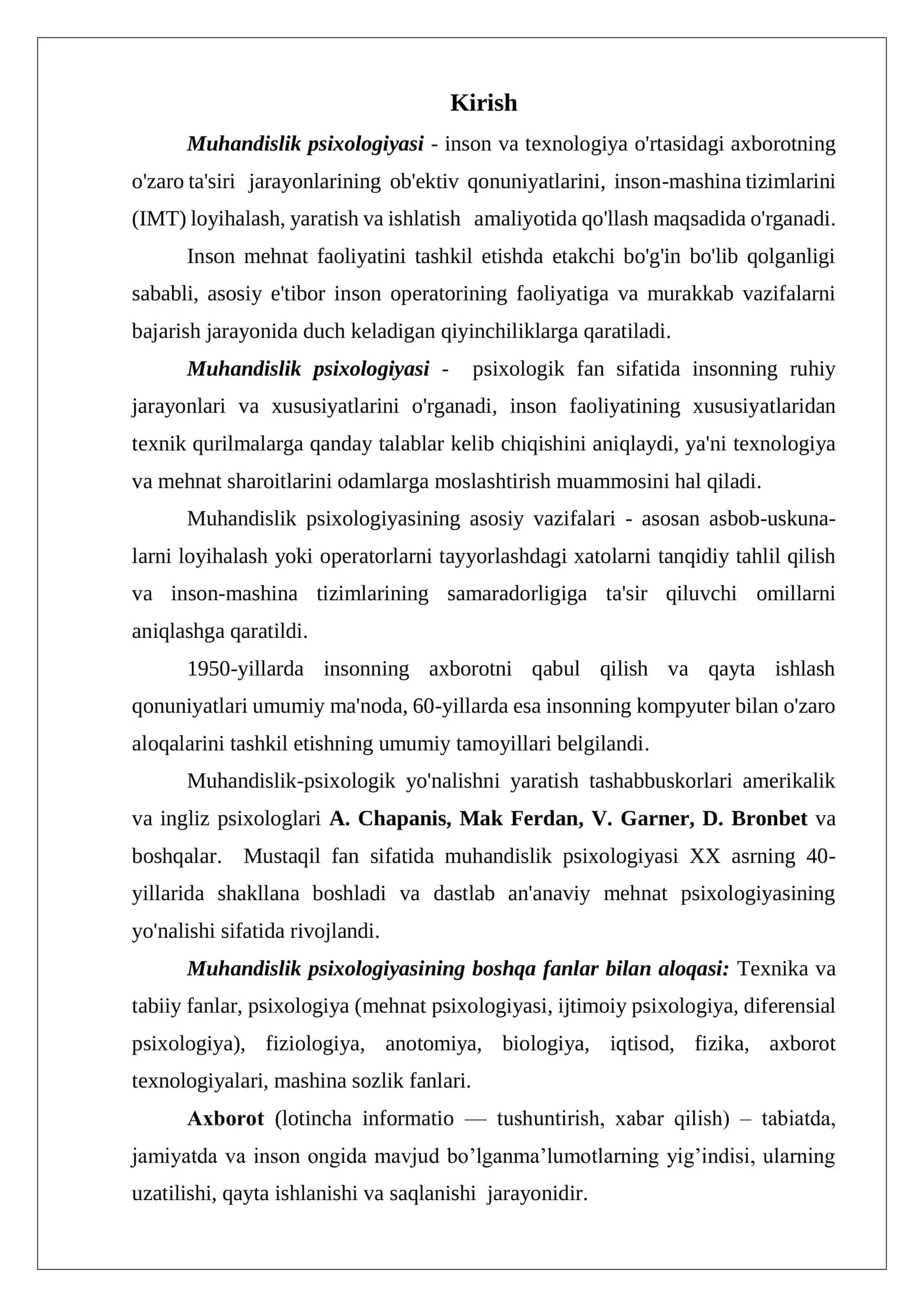 Operator faoliyatini o’rganishga qaratilgan psixologiya metodlari 3