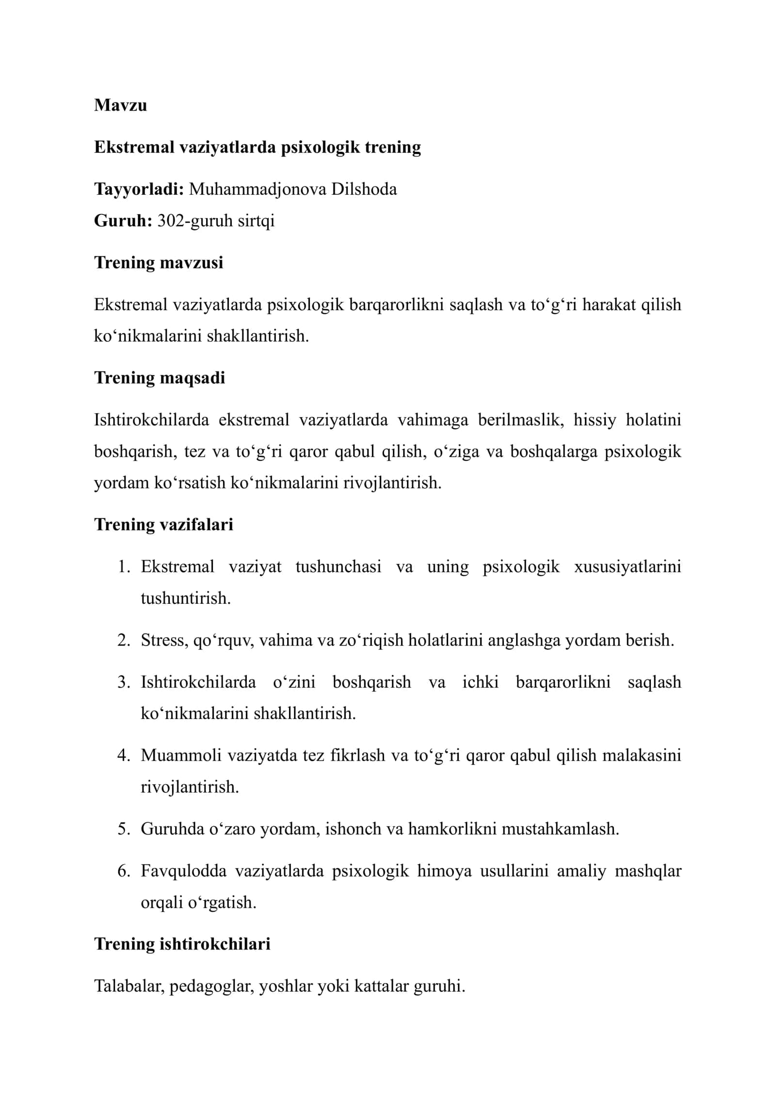 Ekstremal vaziyatlarda psixologik trening 3