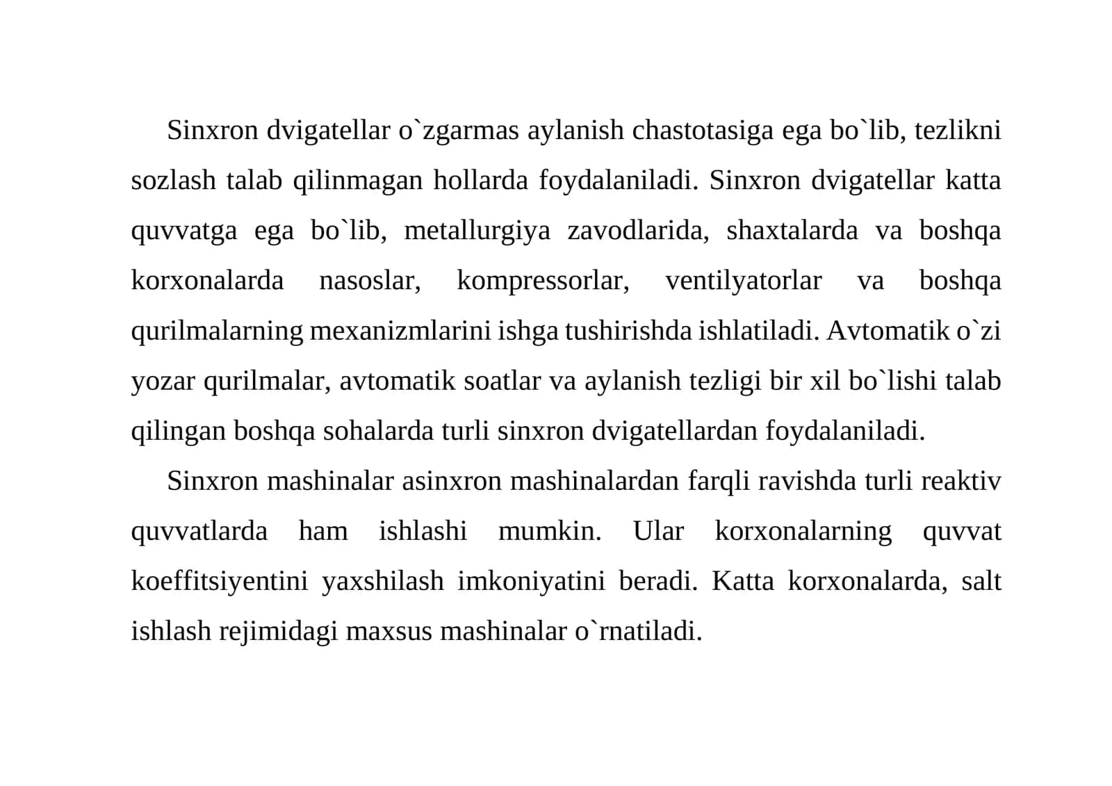 Sinxron mashinaga texnik xizmat ko’rsatish 3