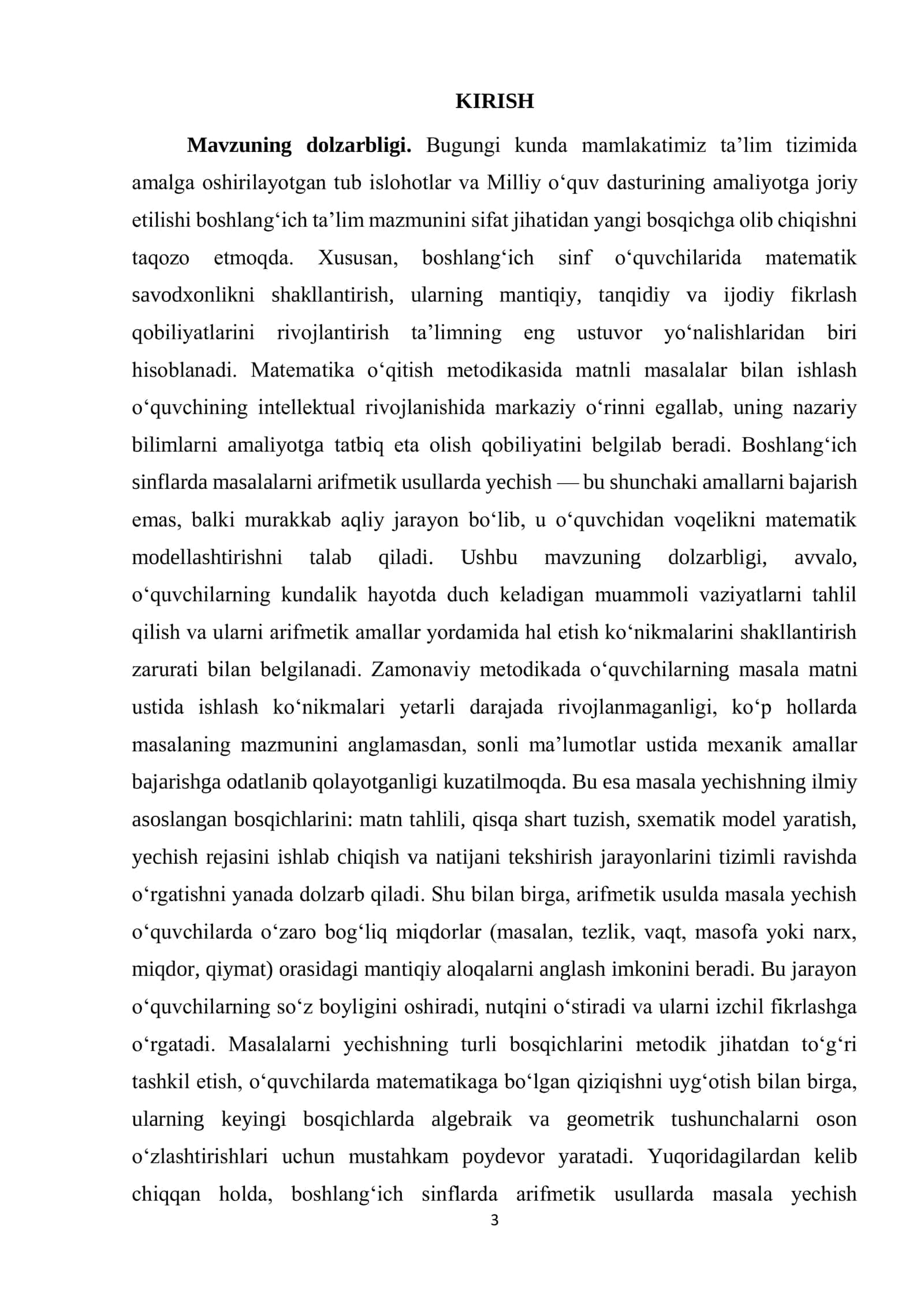 Boshlangich sinflarda arifmetik usullarda masala yechish bosqichlari 3