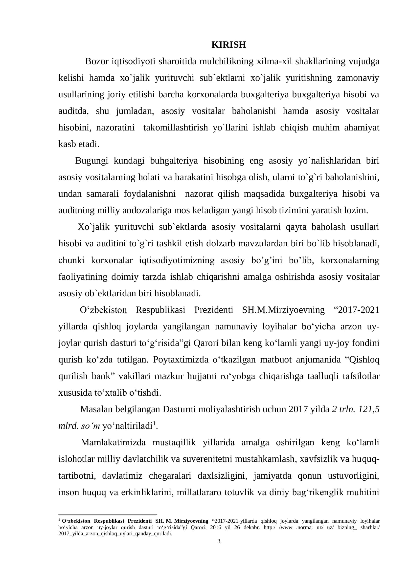 “ASOSIY VOSITALARNI QAYTA BAHOLASH USULLARI HISOBI VA AUDITI.” 3