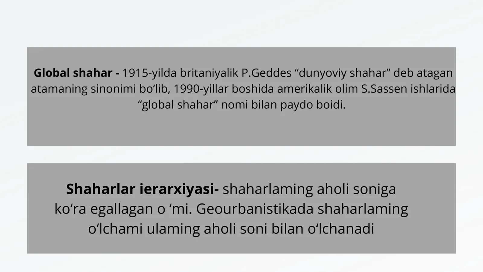 Shaharlar va qishloqlar geografiyasi 3