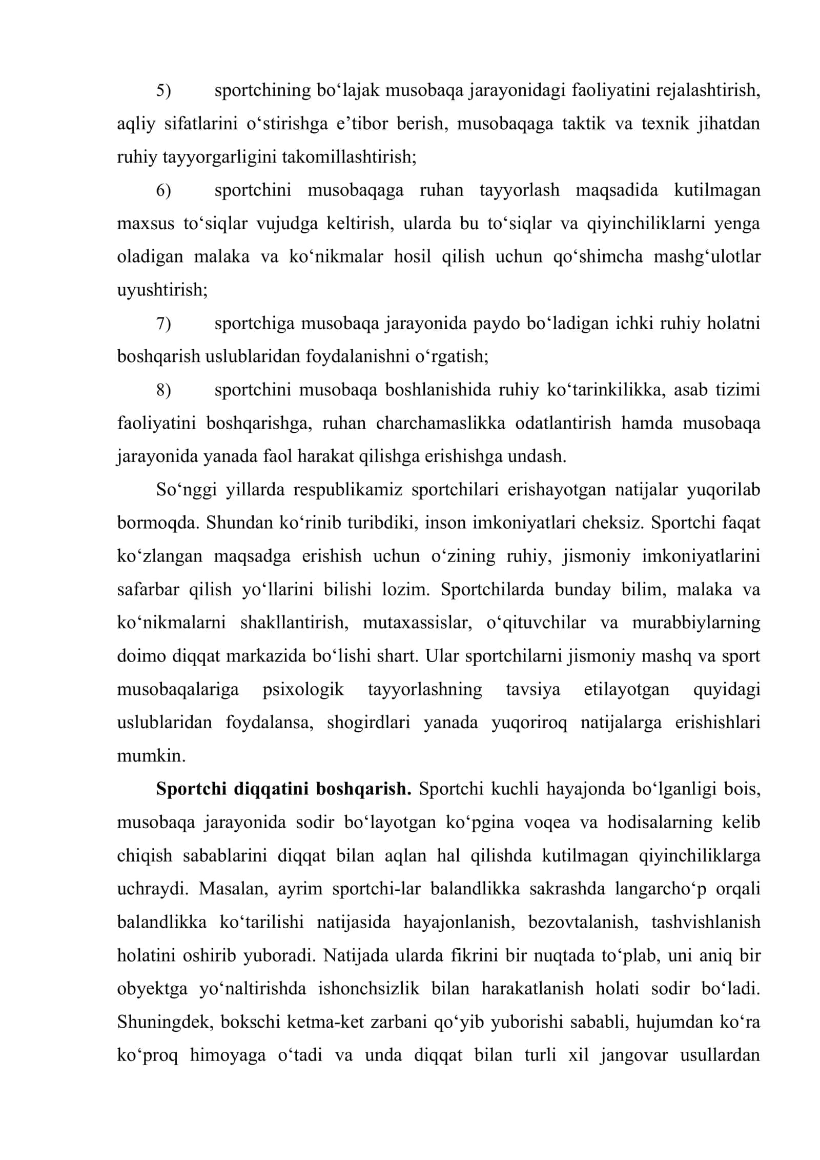 Sportchini musobaqaga psixologik tayyorlash 3